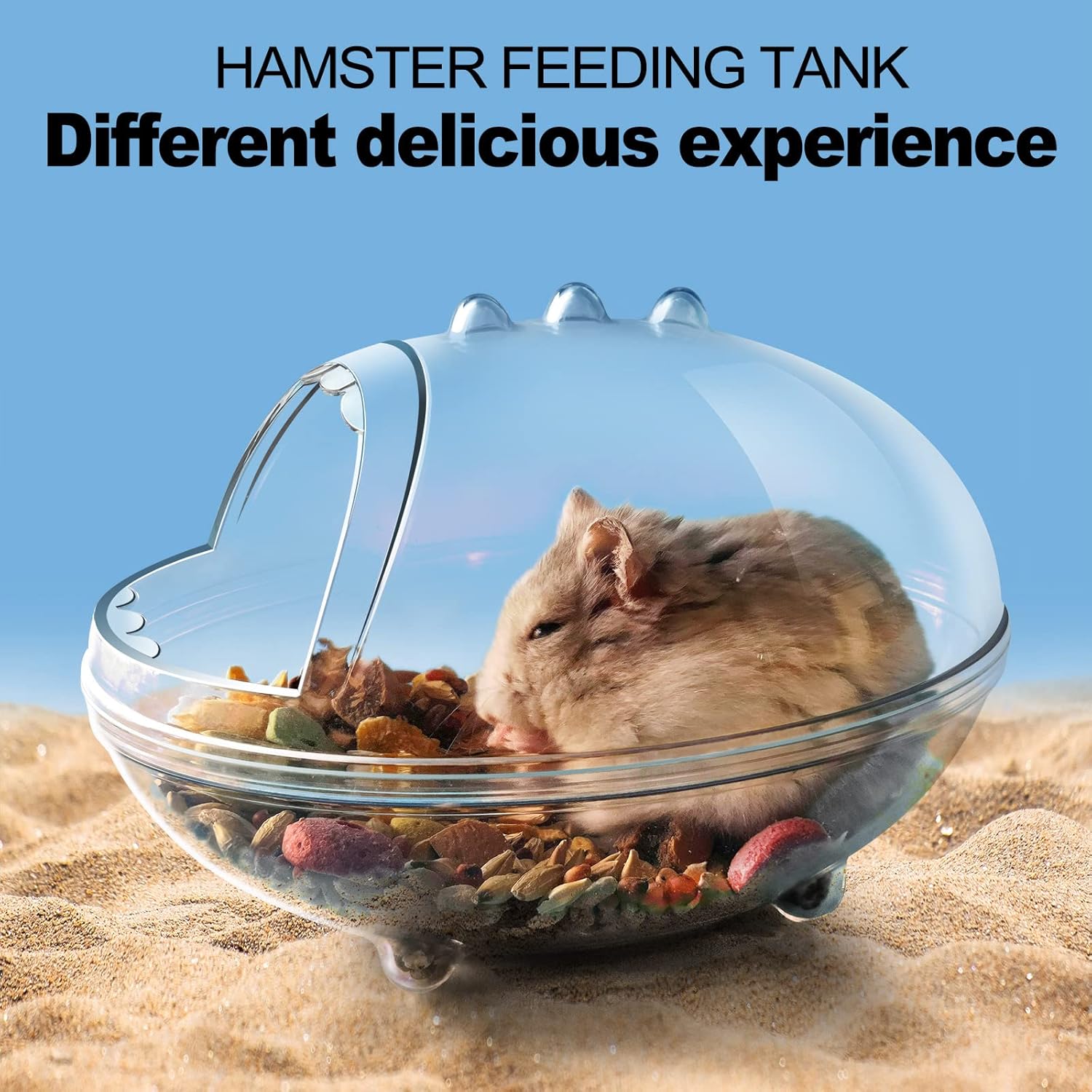 lazYYzal Hamster Bathroom,Hamster Bathtub Box,dust Bath for Hamster,Hamster Sand Bath Container,Hamster Bath,Hamster Bathing Bowl,Transparent Hamster Bathtub Toilet for Hamster Accessories (S) - Image 3
