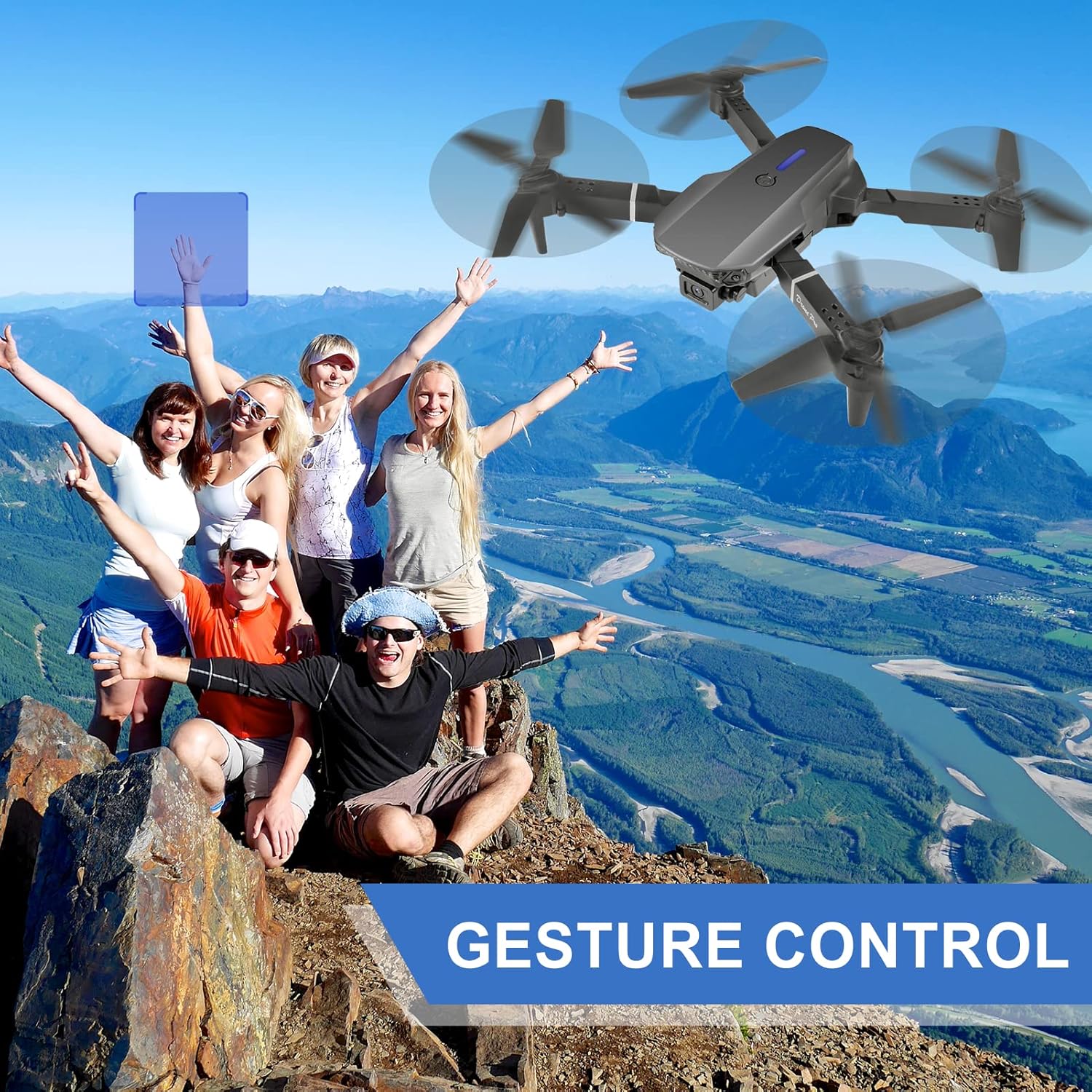 Mini Drone with Camera, 4K HD FPV Drone, Altitude Hold, Gesture Selfie, One key Return/Emergency Stop, 3D Flips, Waypoint Fly, 2 Batteries, Foldable Drones for Kids and Beginners - Image 6