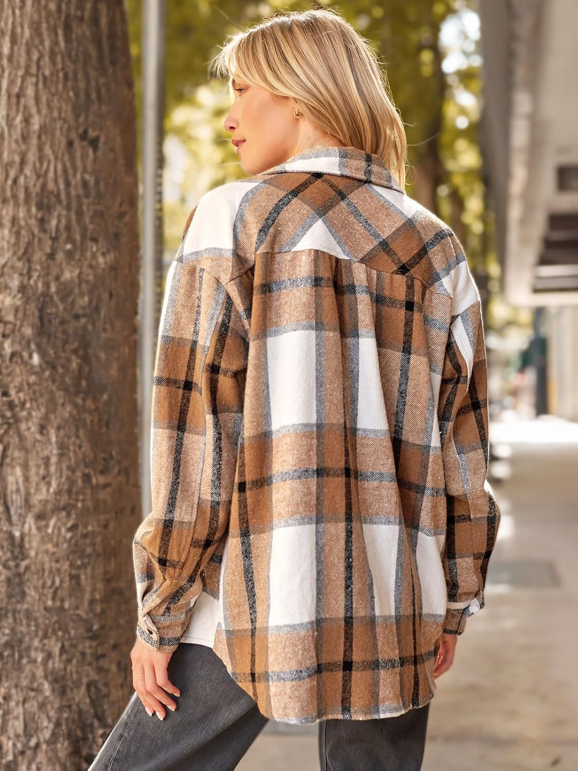AUTOMET Shackets for Women Plaid Flannel Shirts Fall Winter Jackets Cute Tops Trendy Western Cowgirl Outfits Girls Coats - Image 4
