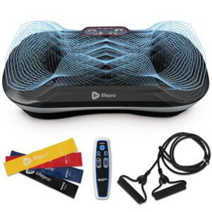 Lifepro Waver Vibration Plate Exercise Machine – High-Intensity Vibration Plate for Lymphatic Drainage – Full-Body Workout Vibrating Platform with Loop Bands – Fitness Equipment for Strength & Toning