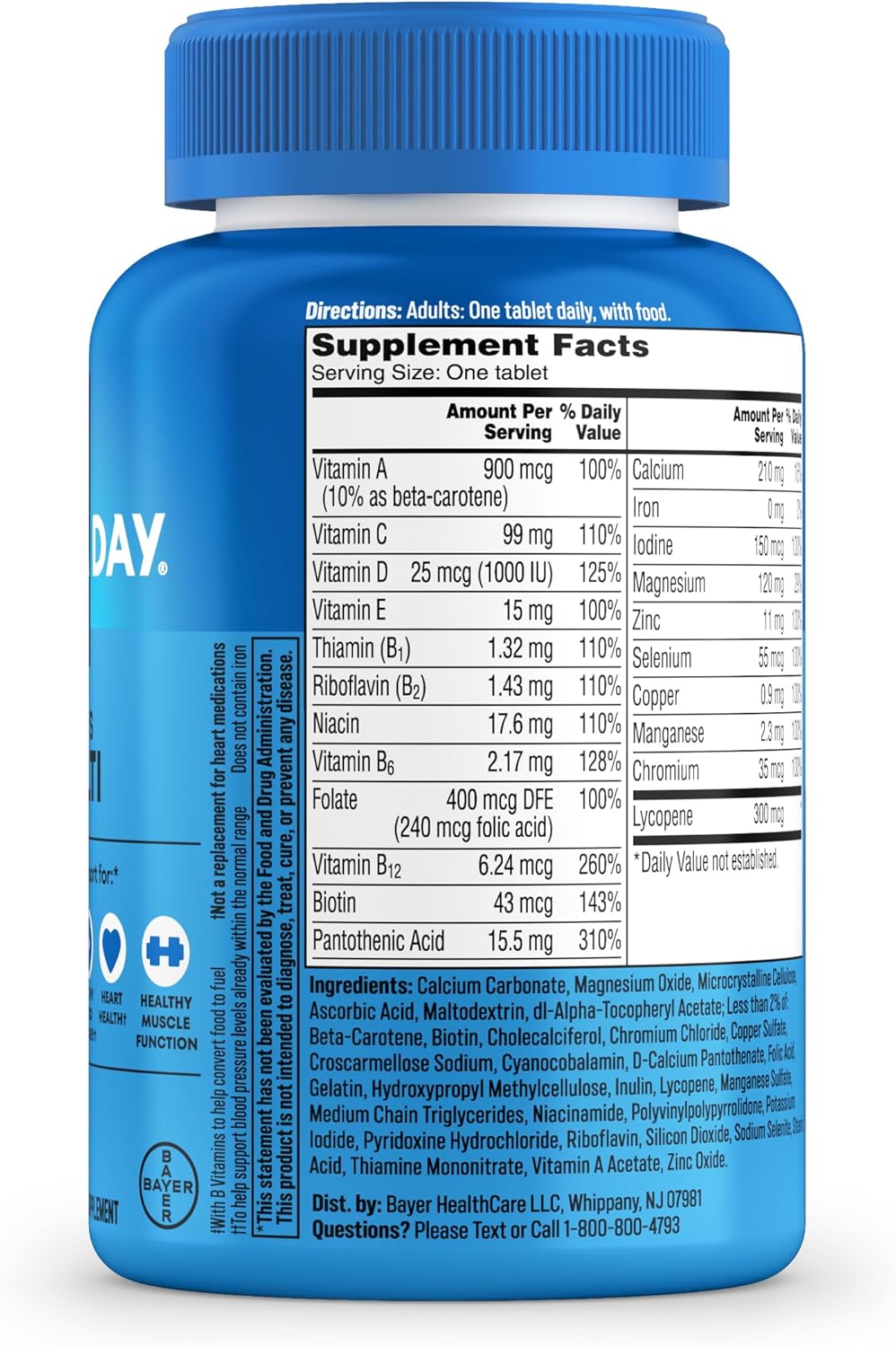 One A Day Multivitamin for Men - Daily Mens Multivitamins with Vitamin D, Zinc, Folic Acid, and B Vitamins, Physical Energy Support, 200 Count - Image 10