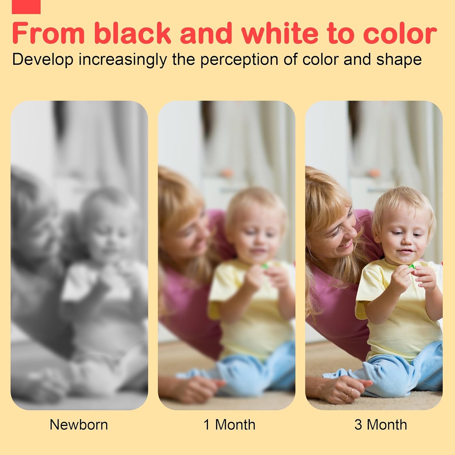 URMYWO Black and White Baby Toy, Tummy Time High Contrast Newborn Toys 0-3 Months, Soft Baby Book, Visual Stimulation Montessori Sensory Infant Toys 0-6-12 Months, Boy Girl Shower Gift - Image 3