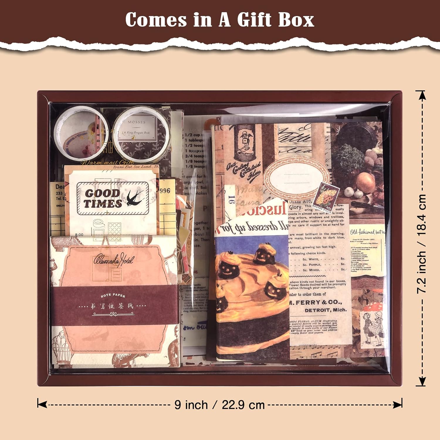 Scrapbook Supplies Kit, Vintage Junk journaling Supplies, Scrapbooking Kit with Aesthetic Ephemera Stickers, Stationary Set, Bullet Journaling Kit, Collage Craft Supplies Gift for Adults Women Starter - Image 5