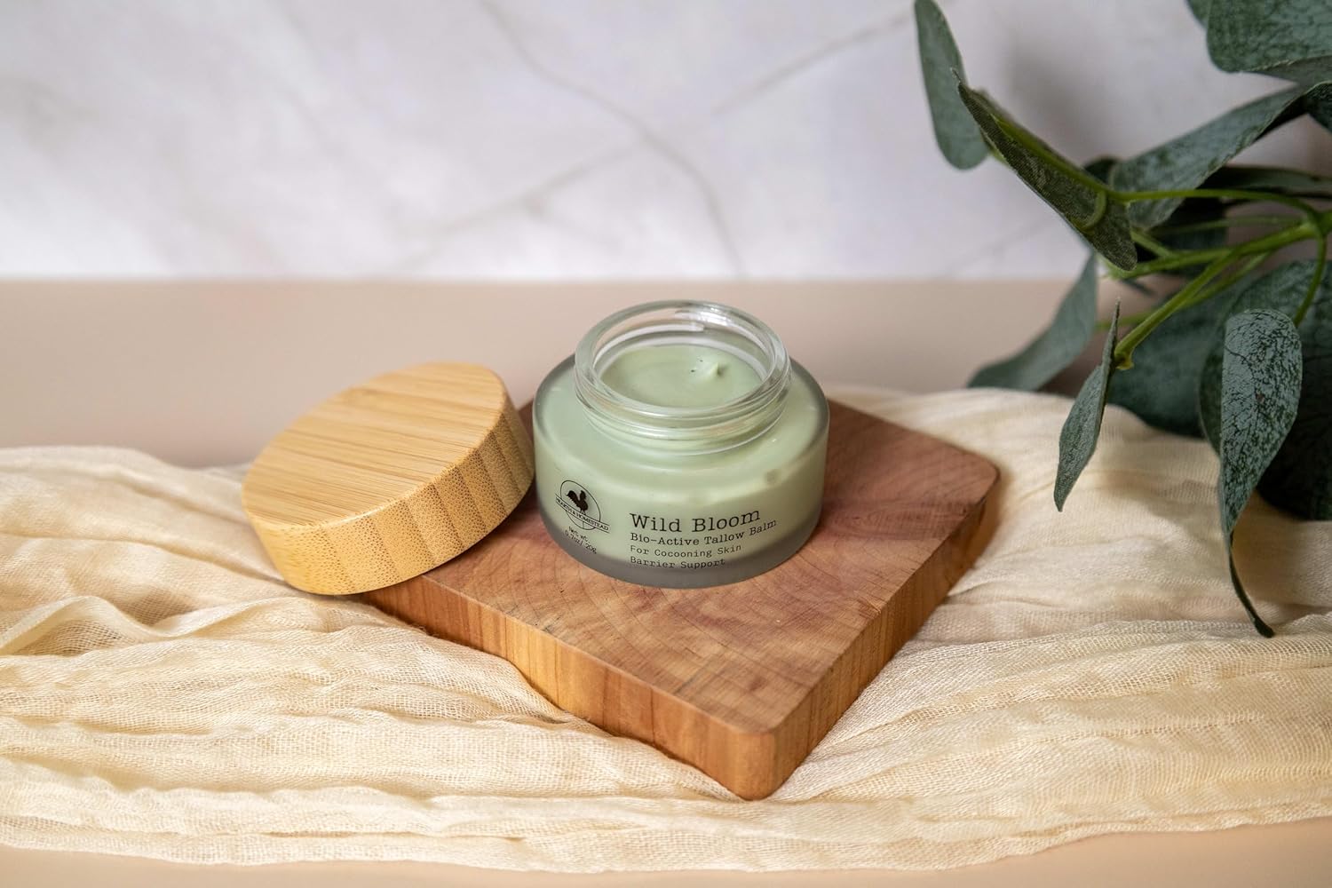 Hearth and Homestead: Handmade Wild Bloom Bio-Active Tallow Face Balm/Cream with Blue Tansy - Hydrate, Nourish, and Protect Skin - .7 oz - Image 5
