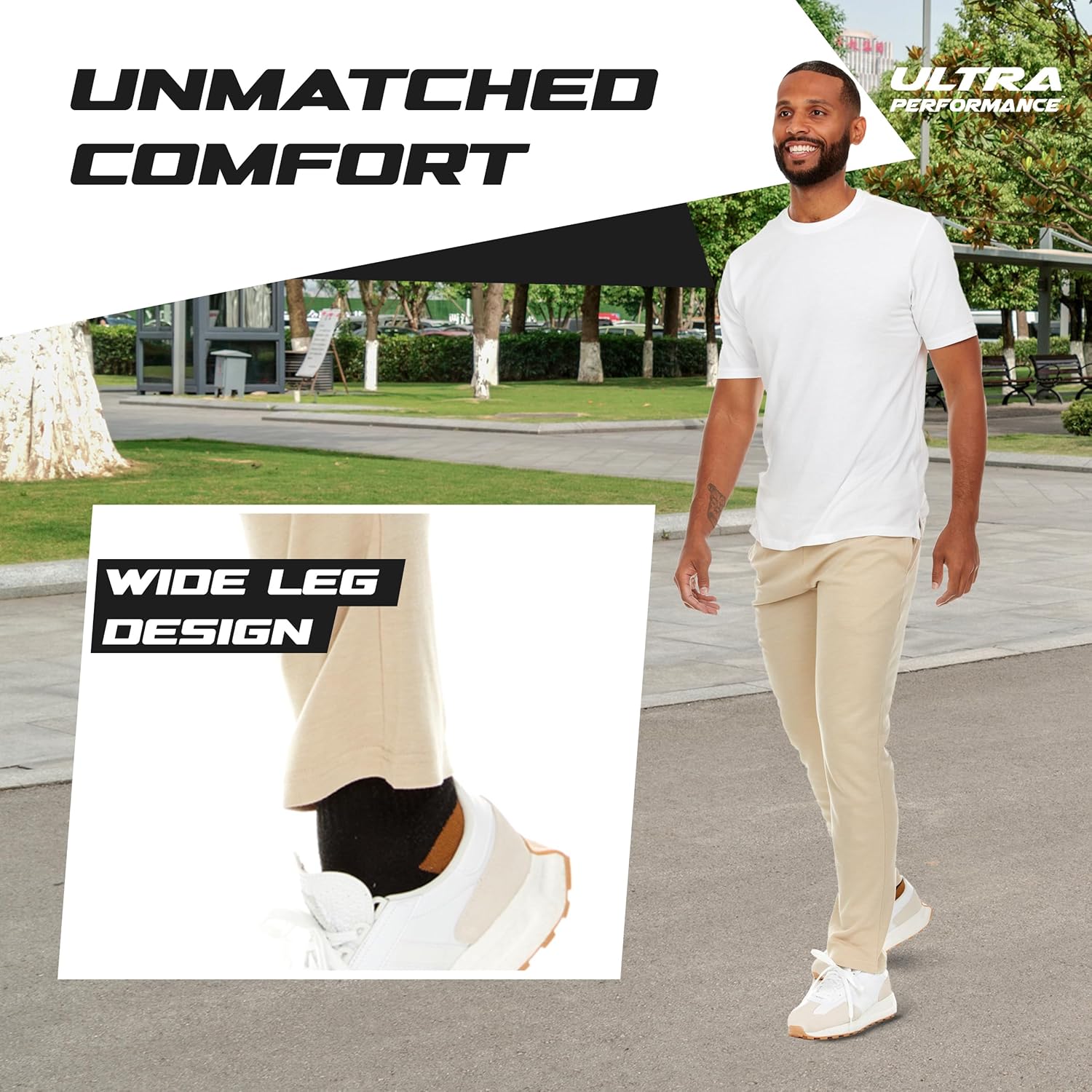 Ultra Performance 3 Pack Mens Sweatpants, Wide Leg Open Bottom Lounge Sweat Pants for Men - Image 3