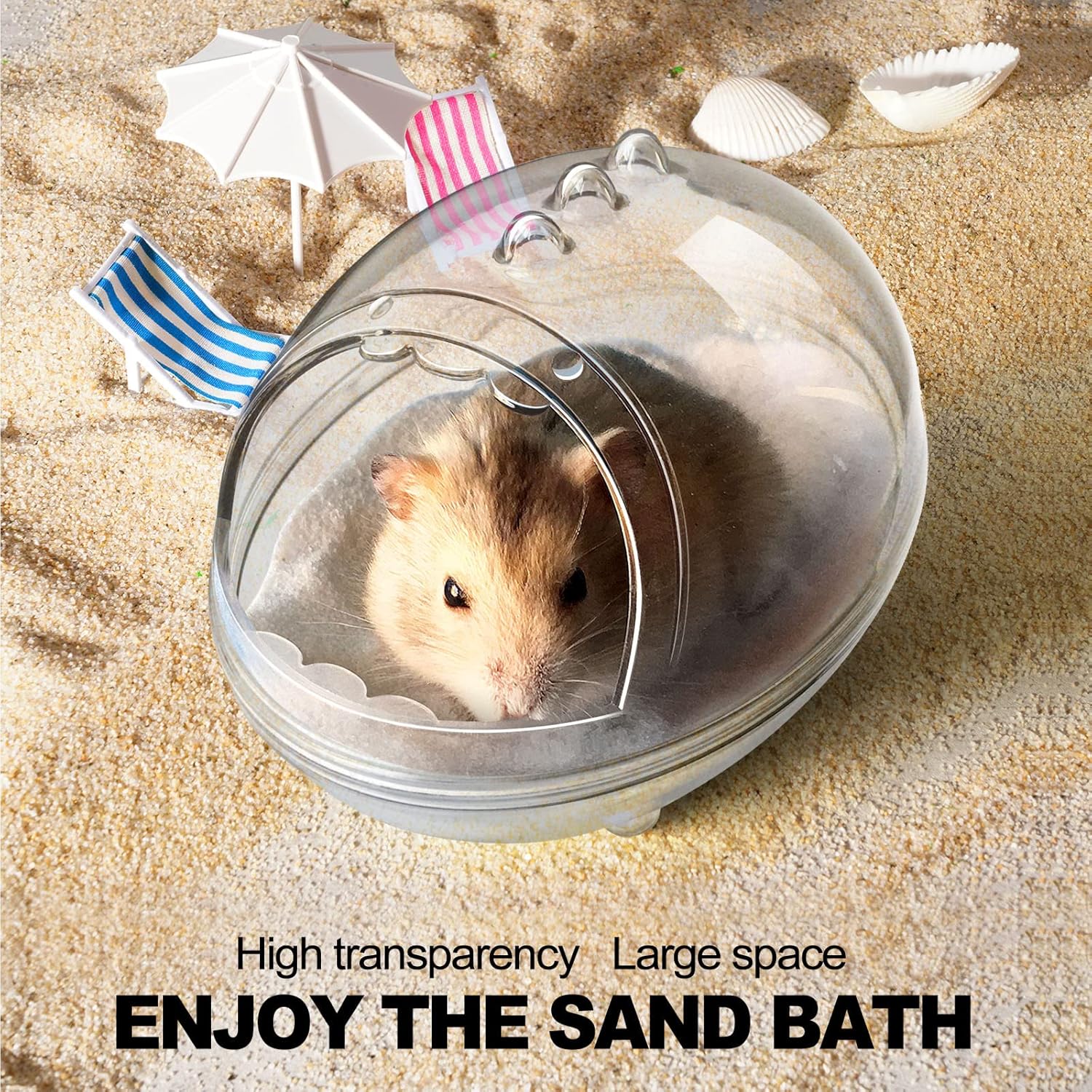 lazYYzal Hamster Bathroom,Hamster Bathtub Box,dust Bath for Hamster,Hamster Sand Bath Container,Hamster Bath,Hamster Bathing Bowl,Transparent Hamster Bathtub Toilet for Hamster Accessories (S) - Image 2