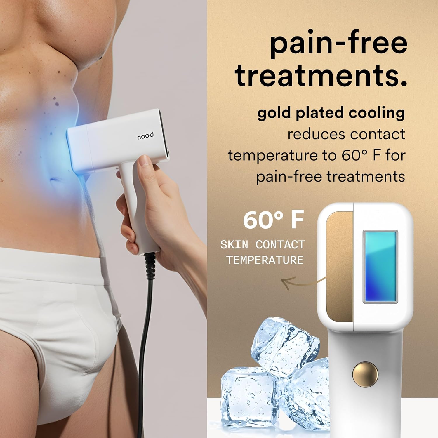 Nood™ NEW Flasher Pro — IPL Laser Hair Removal Device & Anti-Aging Red Light Therapy for Women & Men — Pain-free, Permanent, Visible Results After First Use & Works Everywhere Hair Grows — Gloss White - Image 5
