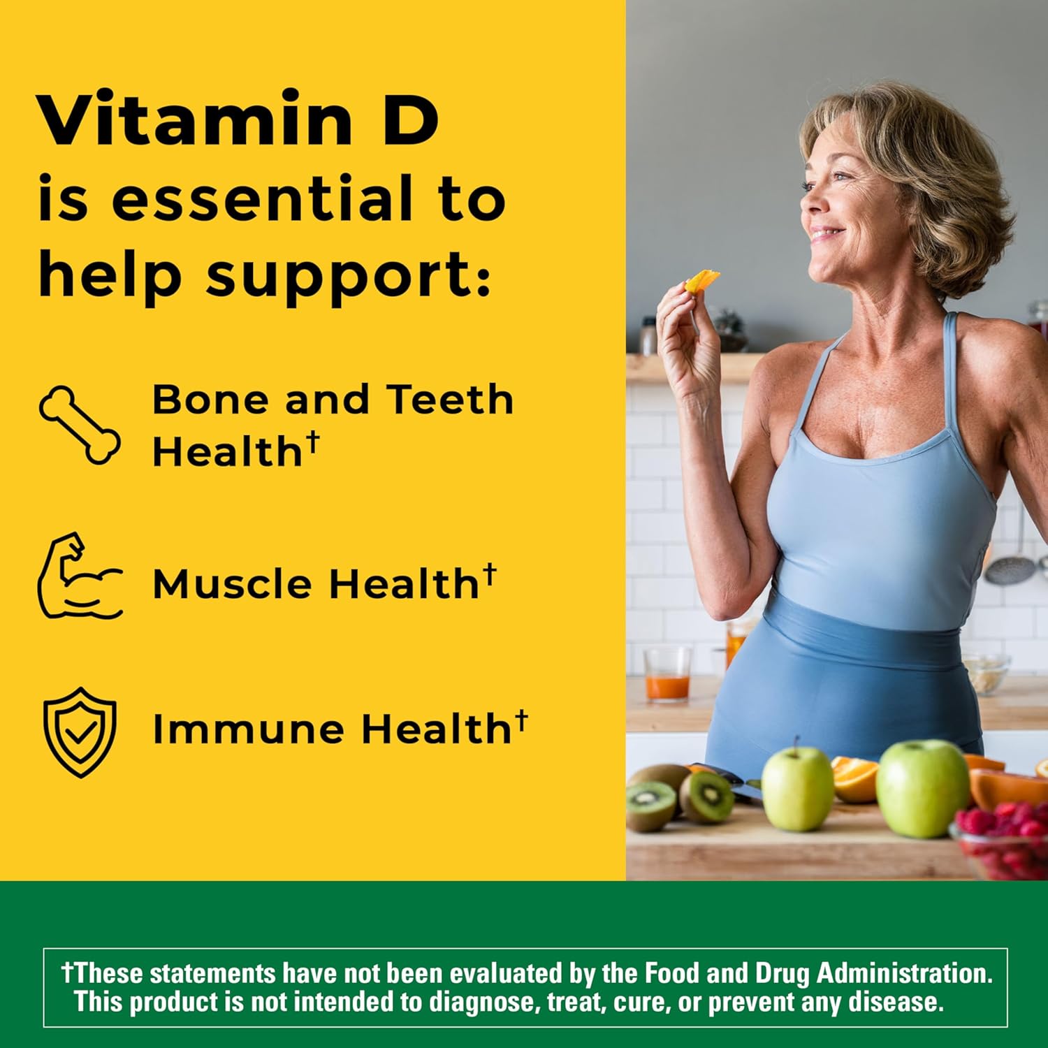 Nature Made Vitamin D3 1000 IU (25 mcg), Vitamin D Supplement for Bone, Teeth, Muscle and Immune Health Support, 300 Softgels, 300 Day Supply - Image 2