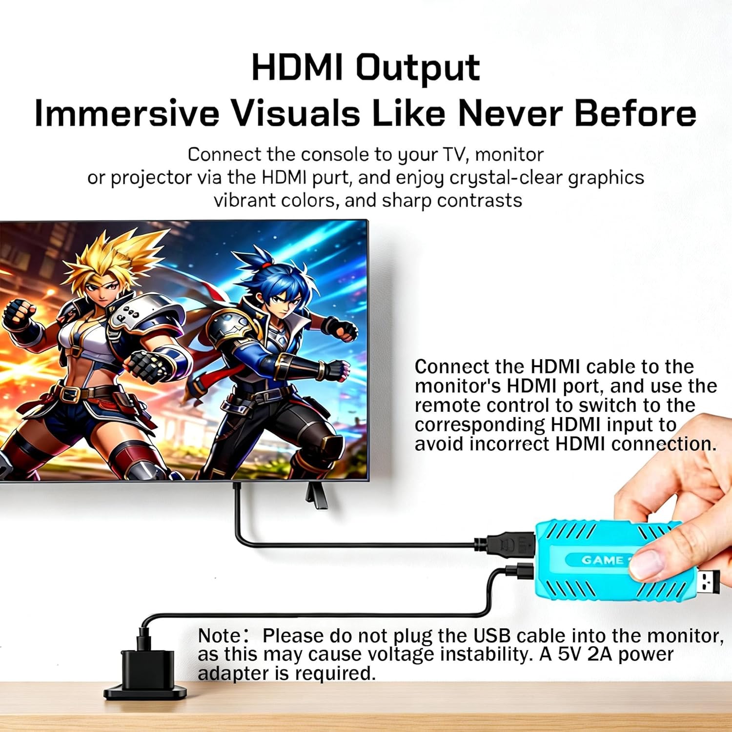 UWDFH Retro Gaming Console, 2026 Gaming Stick Pro, 50000 Games -128GB, 4k HDMI Output, and 2.4GHz Wireless Controller, 48 Classic Emulators, Plug and Play Video Games for TV (Blue) (Blue) - Image 2