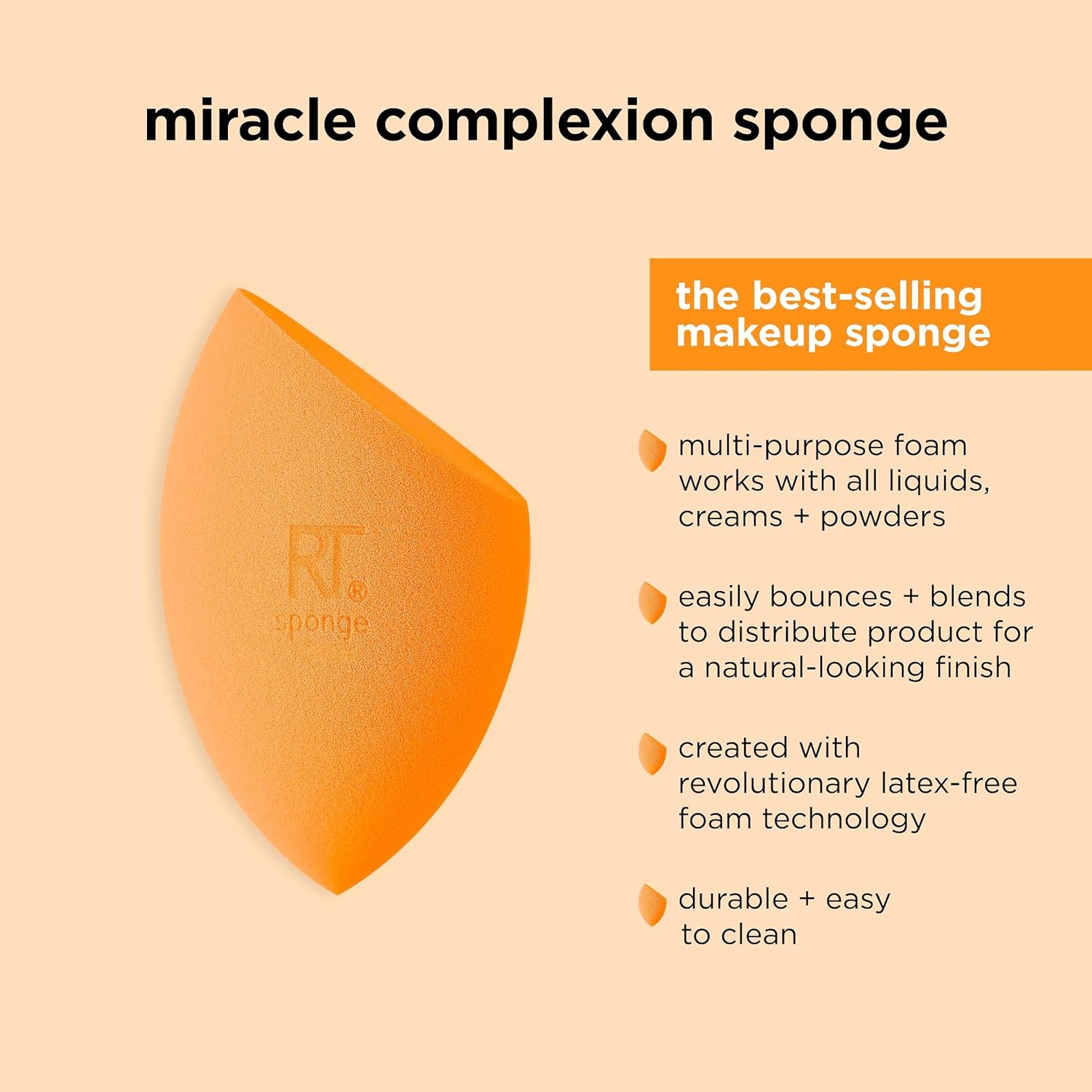 Real Techniques Miracle Complexion Beauty Sponge Makeup Blender, Set of 4 - Image 7