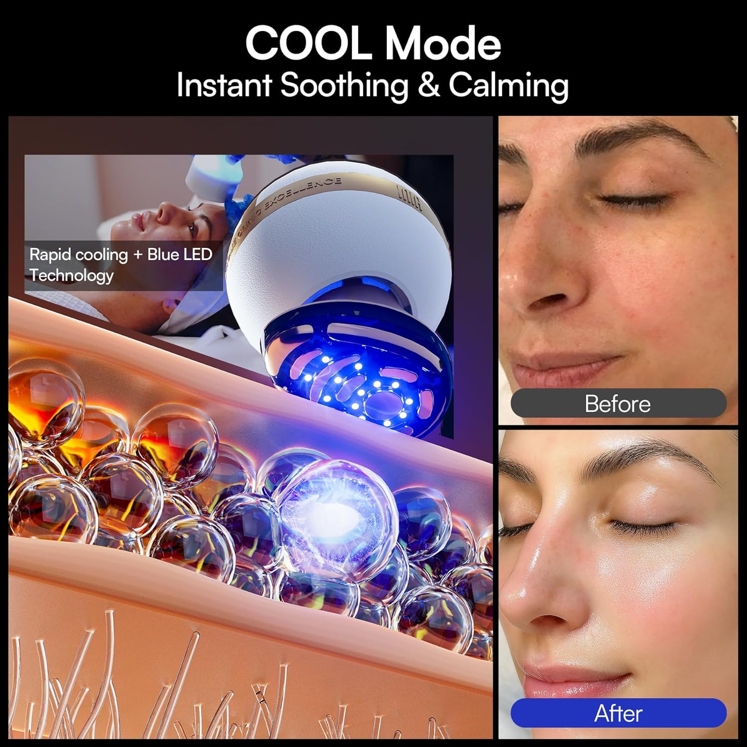 INIA SPHERA Upgraded 8-in-1 Microcurrent Facial Device for Face & Neck – Red Light, Thermal & Cooling Beauty Tool, 5 Custom Modes, At-Home Skin Stimulation & Glow Care Skincare Tool - Image 9