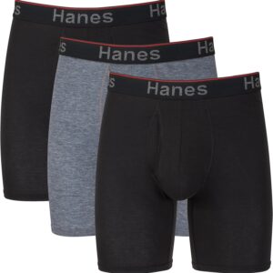 Hanes Men’s Underwear Boxer Briefs 3-Pack, Total Support Pouch, Sexy Men’s Underwear, Long or Short-Leg Boxer Briefs
