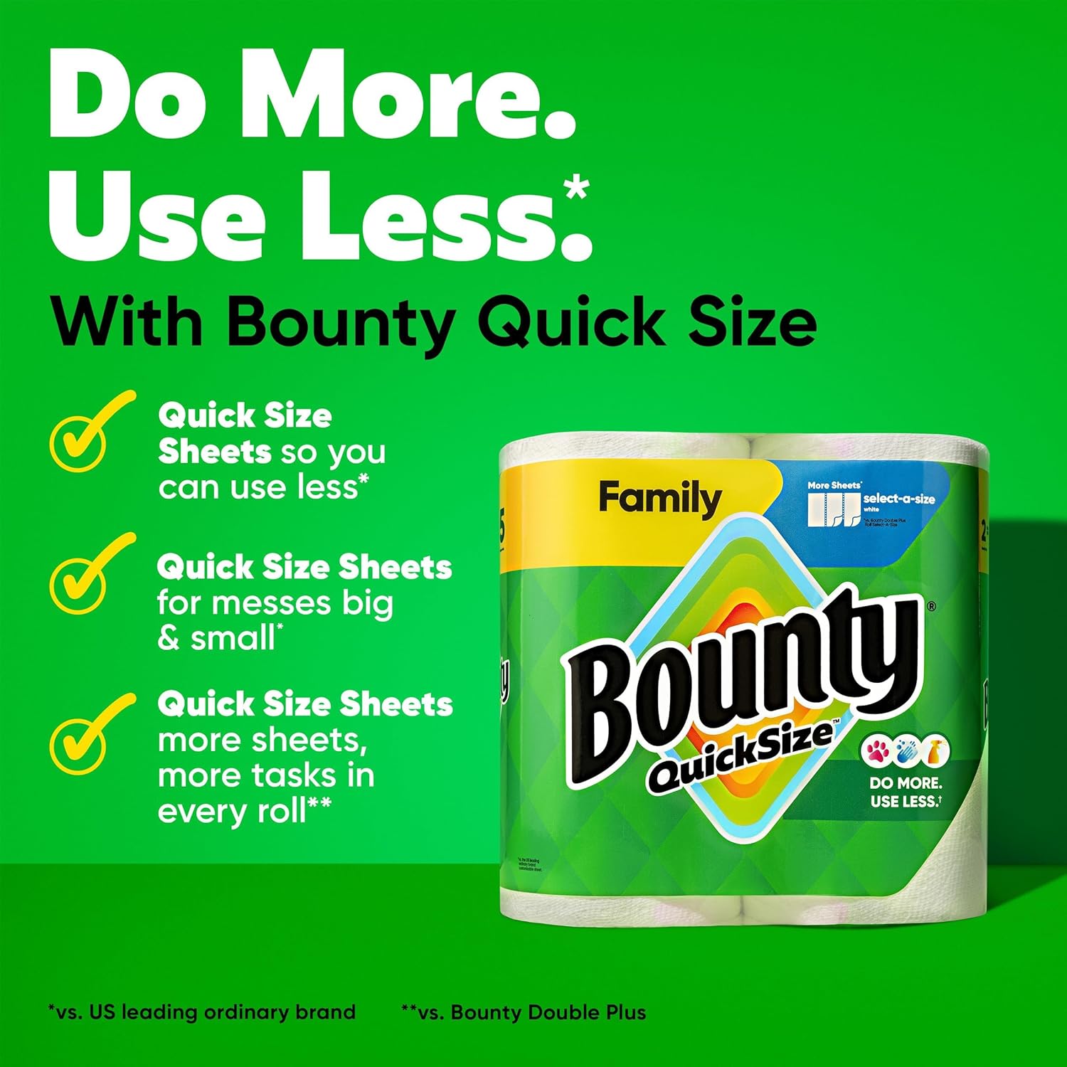 Bounty Quick Size Paper Towels, White, 8 Family Rolls - Image 2
