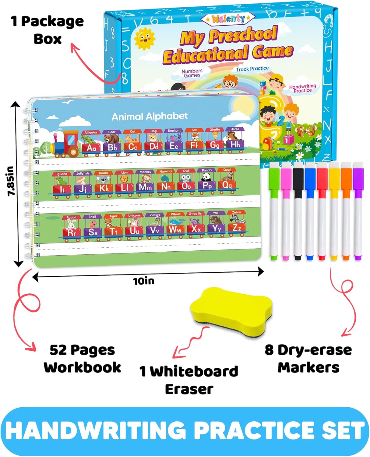 Preschool Learning Activities Kindergarten Workbooks, Toddler Busy Book Handwriting Practice, Coloring Tracing Activity Book for Kids 3-5, Montessori Educational Toys for 3 4 5 Year Old Boy Girl Gifts - Image 6
