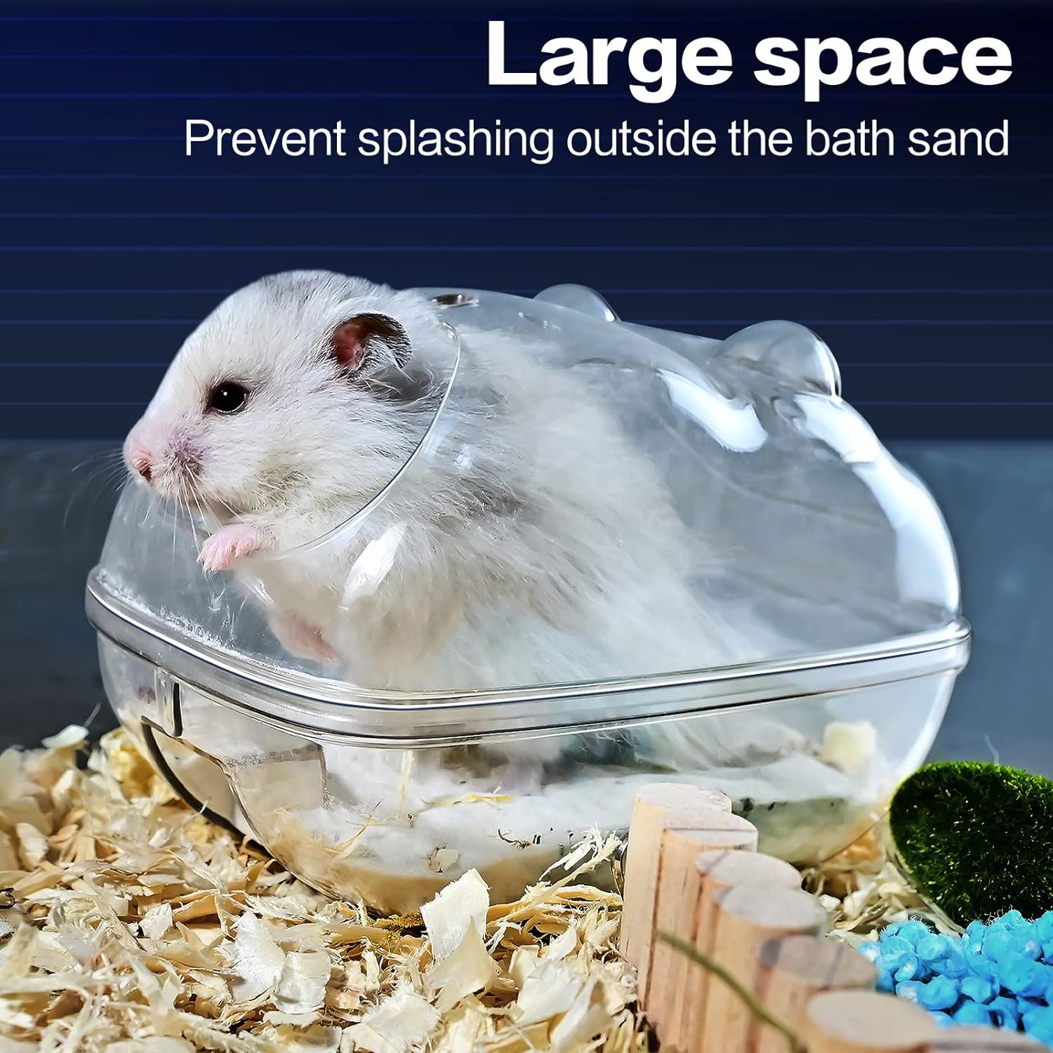 lazYYzal Hamster Bathtub,Hamster Bathroom,Small Animal Habitat Décor,Sand Bath Container Transparent Beds,Hamster Bed,Ice Bathtub,Sleep Pad Nest,Sand Bath Box for Small Pet Animals Cage Accessories(S) - Image 4