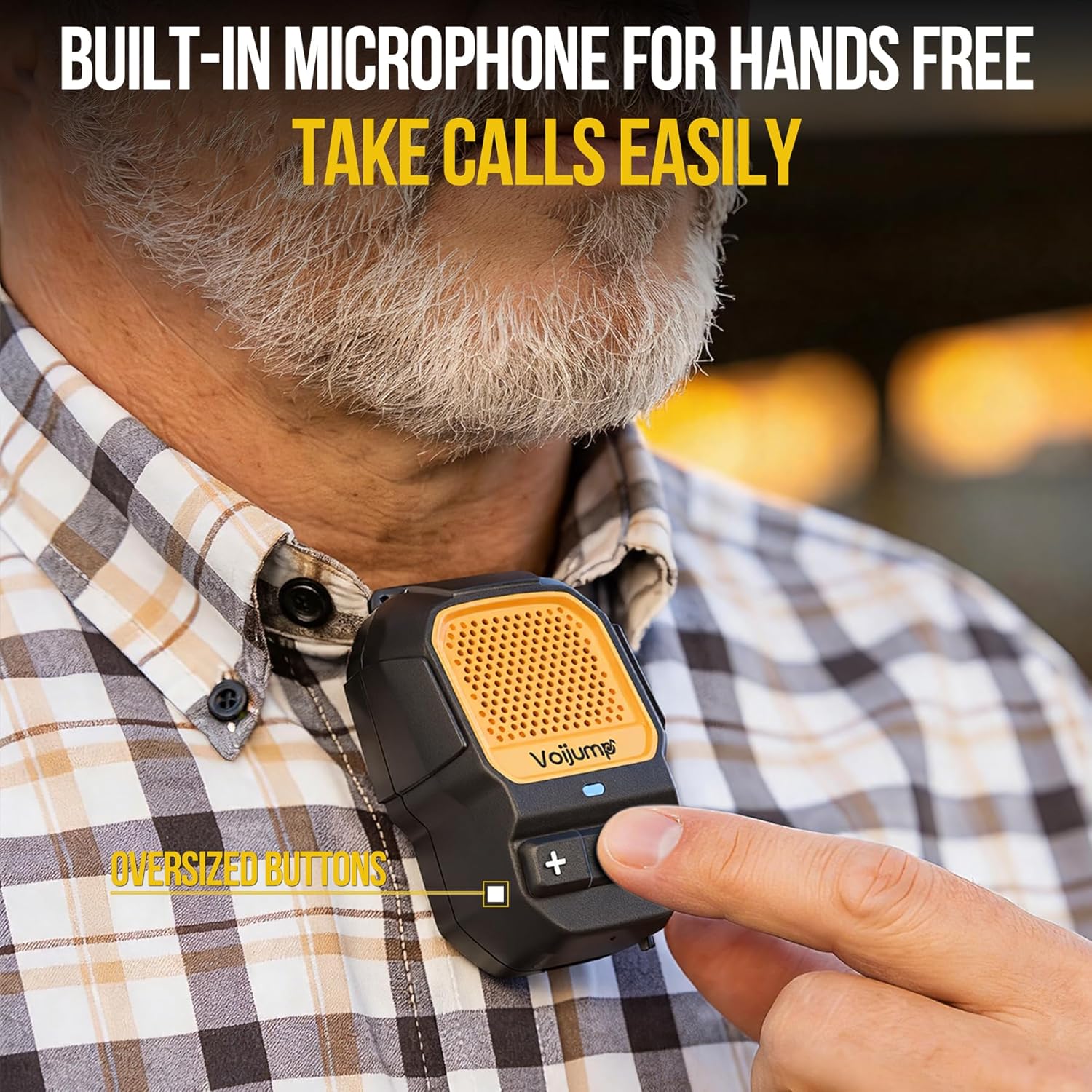Wearable Bluetooth Speaker, Mini Clip-On Wireless Jobsite Pro Dust & Water Resistant Portable Speaker, Built-in Mic for Hands-Free Calls/Music, Non-Magnetic, 100ft Range - Image 7
