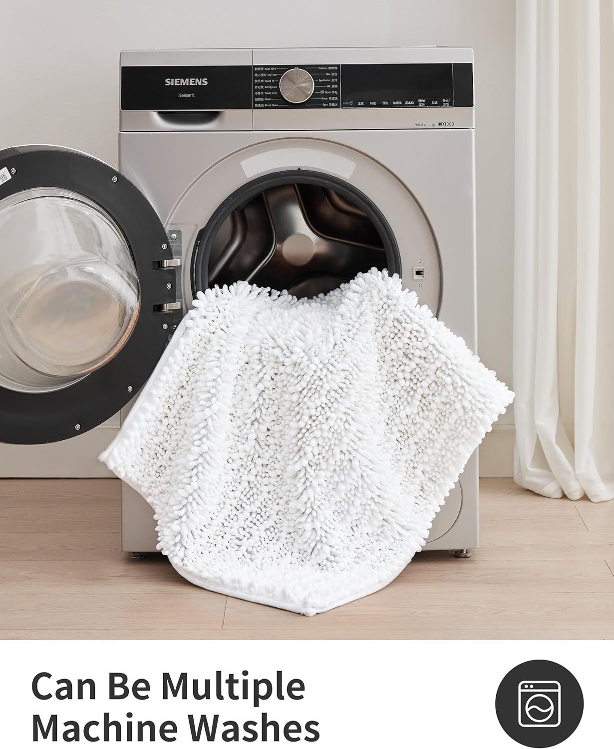 ILANGO Bathroom Rugs White 44x24,Extra Soft Absorbent Chenille Bath Rugs,Thick Non-Slip Shaggy Bath Mat,Machine Washable Quick Dry Bath Mats for Bathroom Floor, Tub, Shower Accessories - Image 6