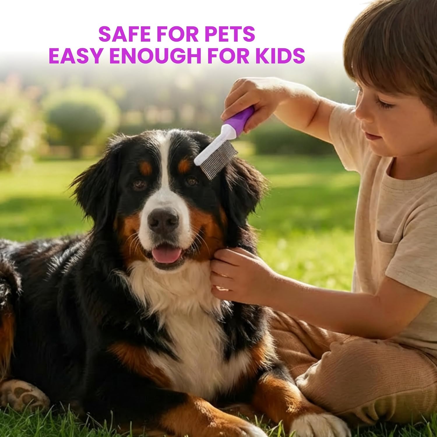 Poodle Pet Detangling Pet Comb with Long & Short Stainless Steel Teeth for Removing Matted Fur, Knots & Tangles – Detangler Tool Accessories for Safe & Gentle DIY Dog & Cat Grooming - Image 5