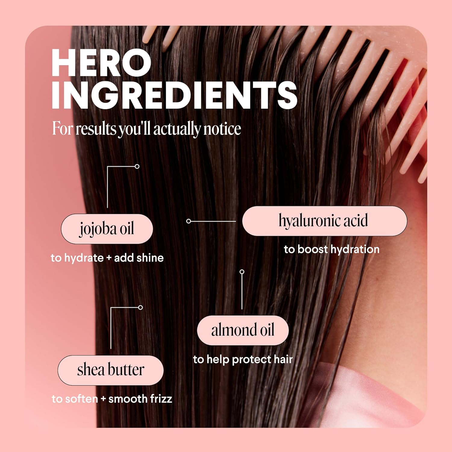 MONDAY HAIRCARE MOISTURE Leave in Conditioner with Hyaluronic Acid, Jojoba & Almond Oil, Shea Butter& Wheat Protein for Dry & Dull Hair 150mL - Image 4