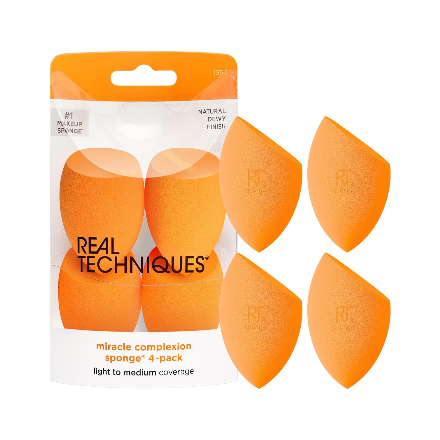 Real Techniques Miracle Complexion Beauty Sponge Makeup Blender, Set of 4