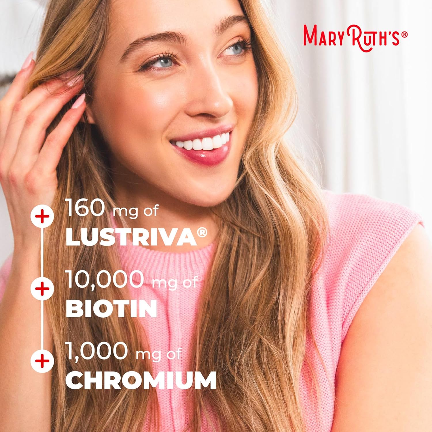MARYRUTH'S Liquid Multivitamin+Hair Growth | Biotin 10000mcg | Lustriva Hair Growth Supplement | Clinically Tested in Women for Thicker Hair&Facial Wrinkle | Skin Care | Ages 18+ | 15.22 Fl Oz - Image 7