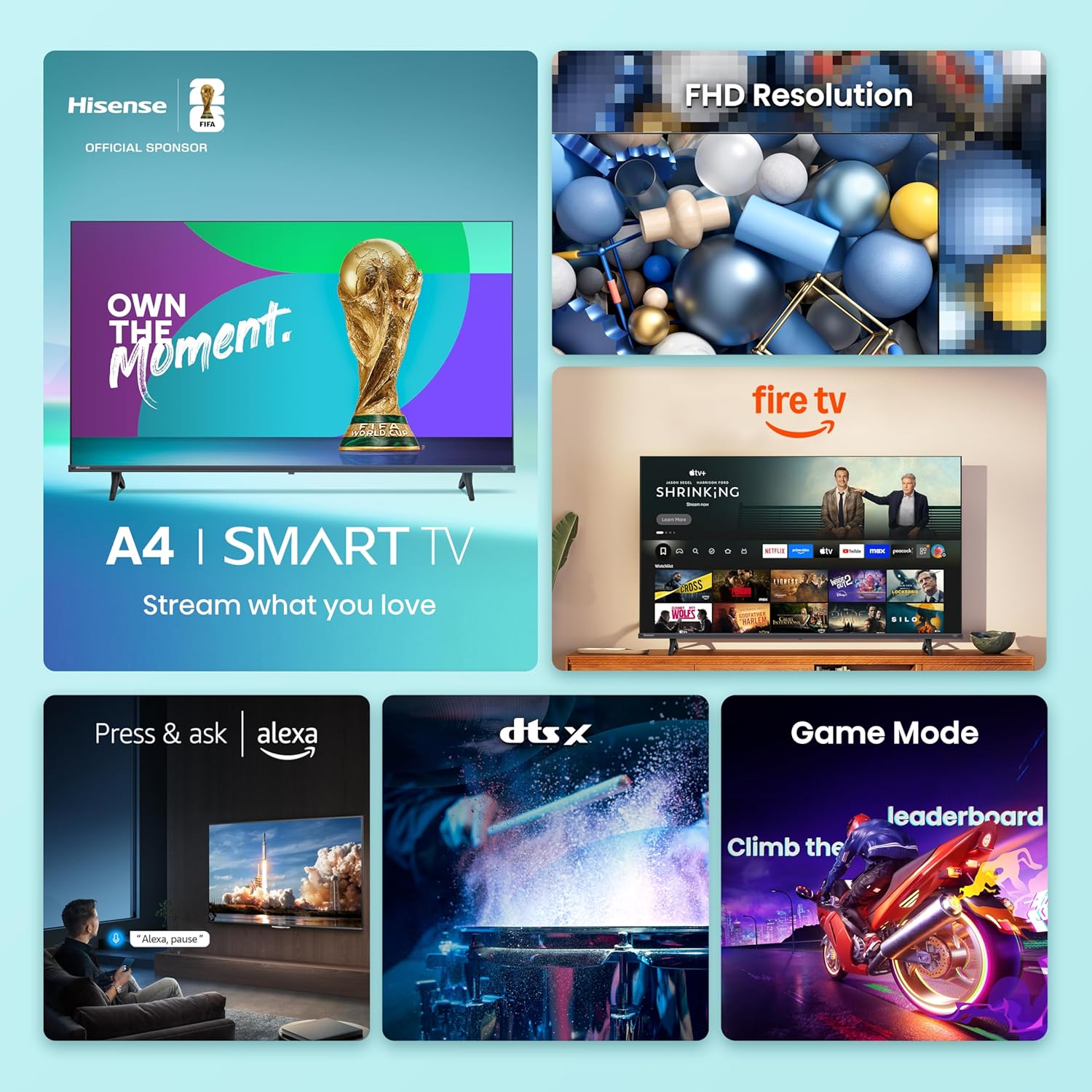 Hisense 32-Inch Class A4 Series FHD 1080p Smart Fire TV (32A4NF, 2025 Model) - DTS Virtual: X, Slim Bezel Design, Alexa Built in - Image 4
