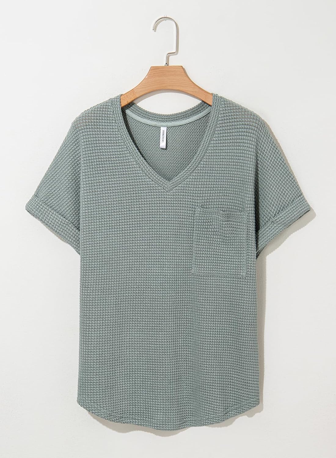 Dokotoo Womens Waffle Knit Tops 2026 Spring Summer V Neck Shirts Casual Trendy Women's Blouses Basic Tee - Image 5