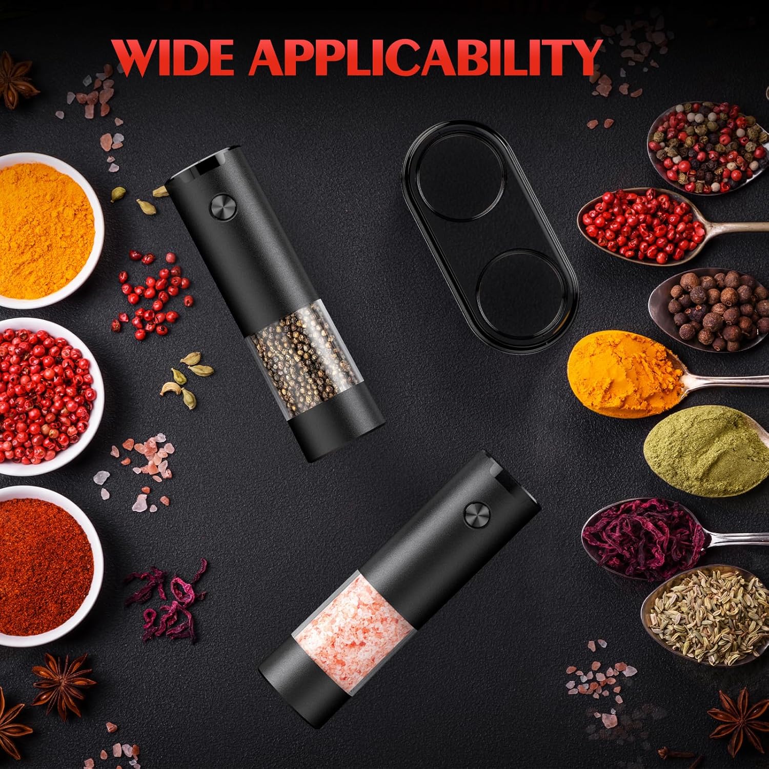 Electric Salt and Pepper Grinder Set Automatic Battery Pepper Mill Shakers Adjustable Coarseness Upgraded Larger Capacity with Led Home and Kitchen Appliances Birthday Gifts for Women Mom - Image 6