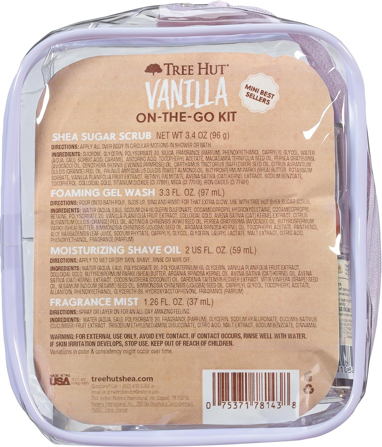Tree Hut Mini Vanilla Everything Shower Gift Set, Mothers Day Gifts, Exfoliating Sugar Scrub, Foaming Gel Wash & Whipped Body Butter, Hydrating & Moisturizing Self-Care Gift Set for Smooth Skin - Image 3