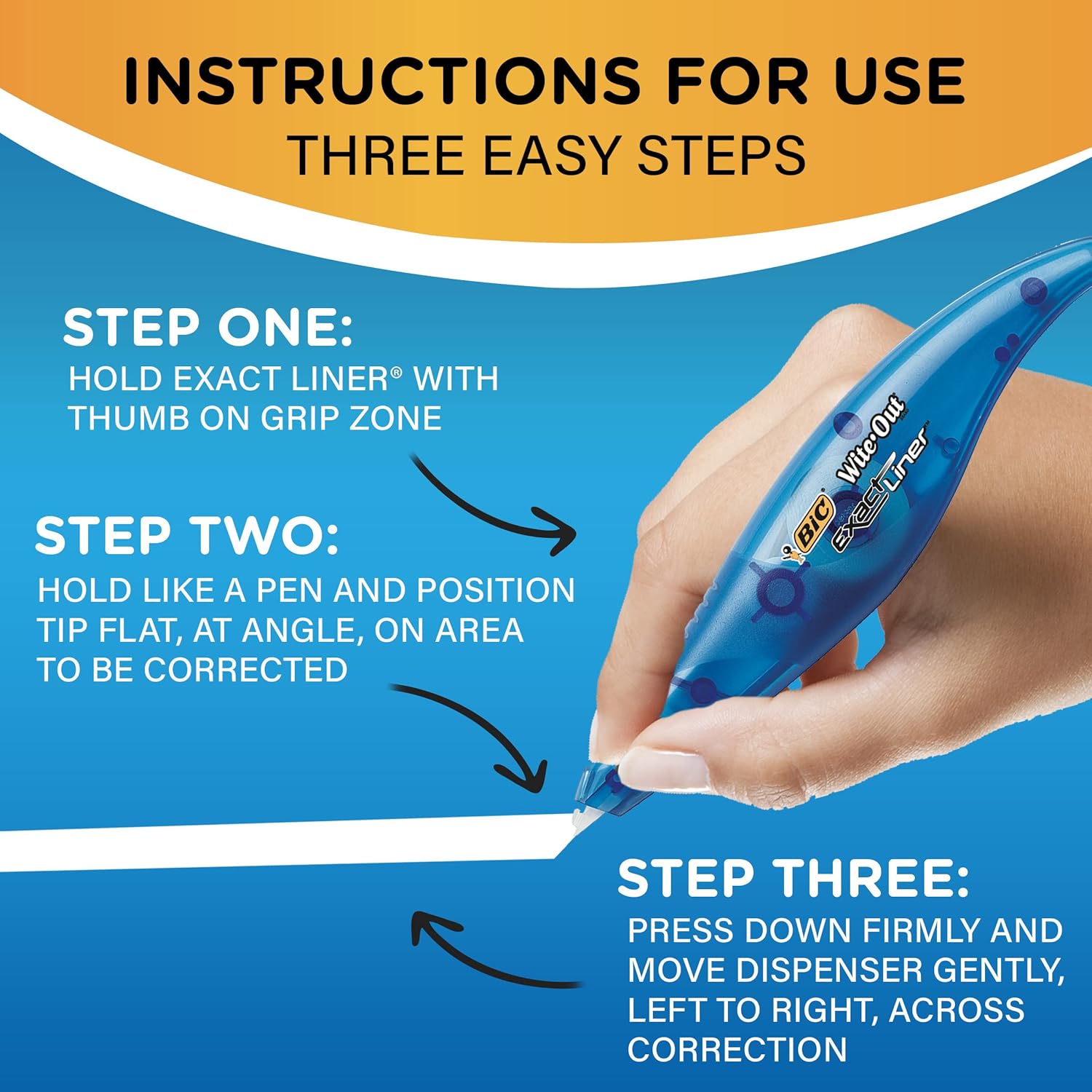 BIC Wite-Out Brand Exact Liner Correction Tape, 19.8 Feet, 10-Count Pack of White Correction Tape, Fast, Clean and Easy to Use Tear-Resistant Tape Office or School Supplies - Image 5