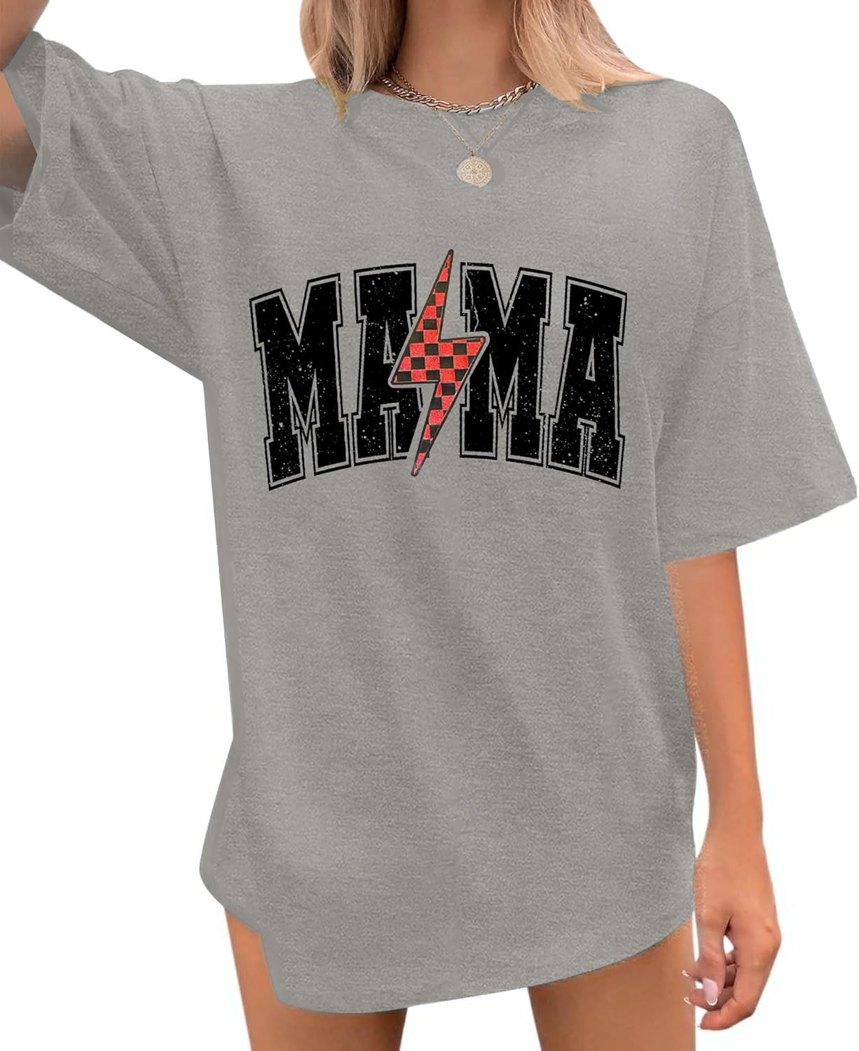 Womens Mama Shirt Cute Mom Life Tshirts Trendy Mama Letter Print Shirts Casual Short Sleeve Tops