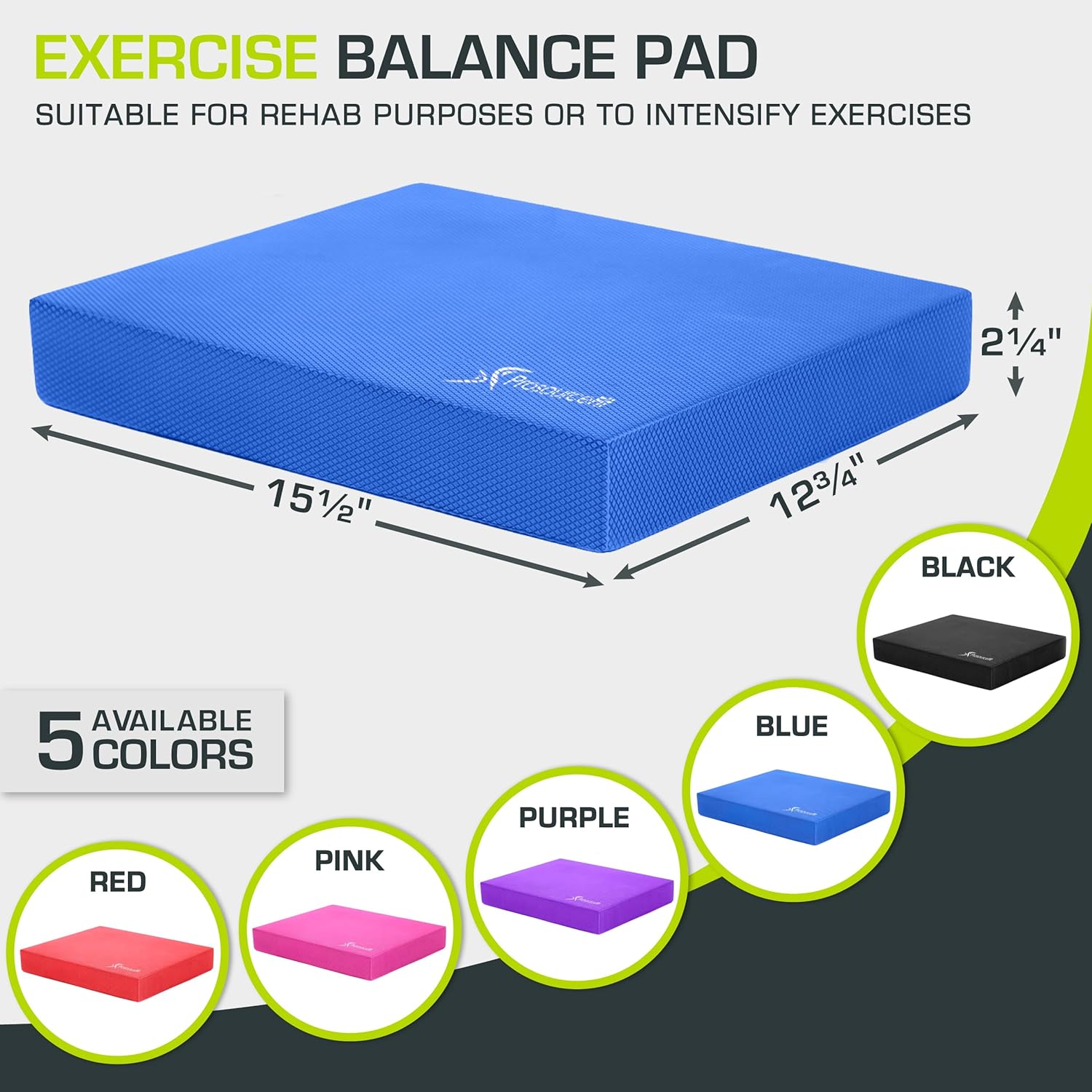 ProsourceFit Exercise Balance Pad, Non-Slip Cushioned Foam Mat & Knee Pad for Fitness and Stability Training, Yoga, Physical Therapy - Image 3