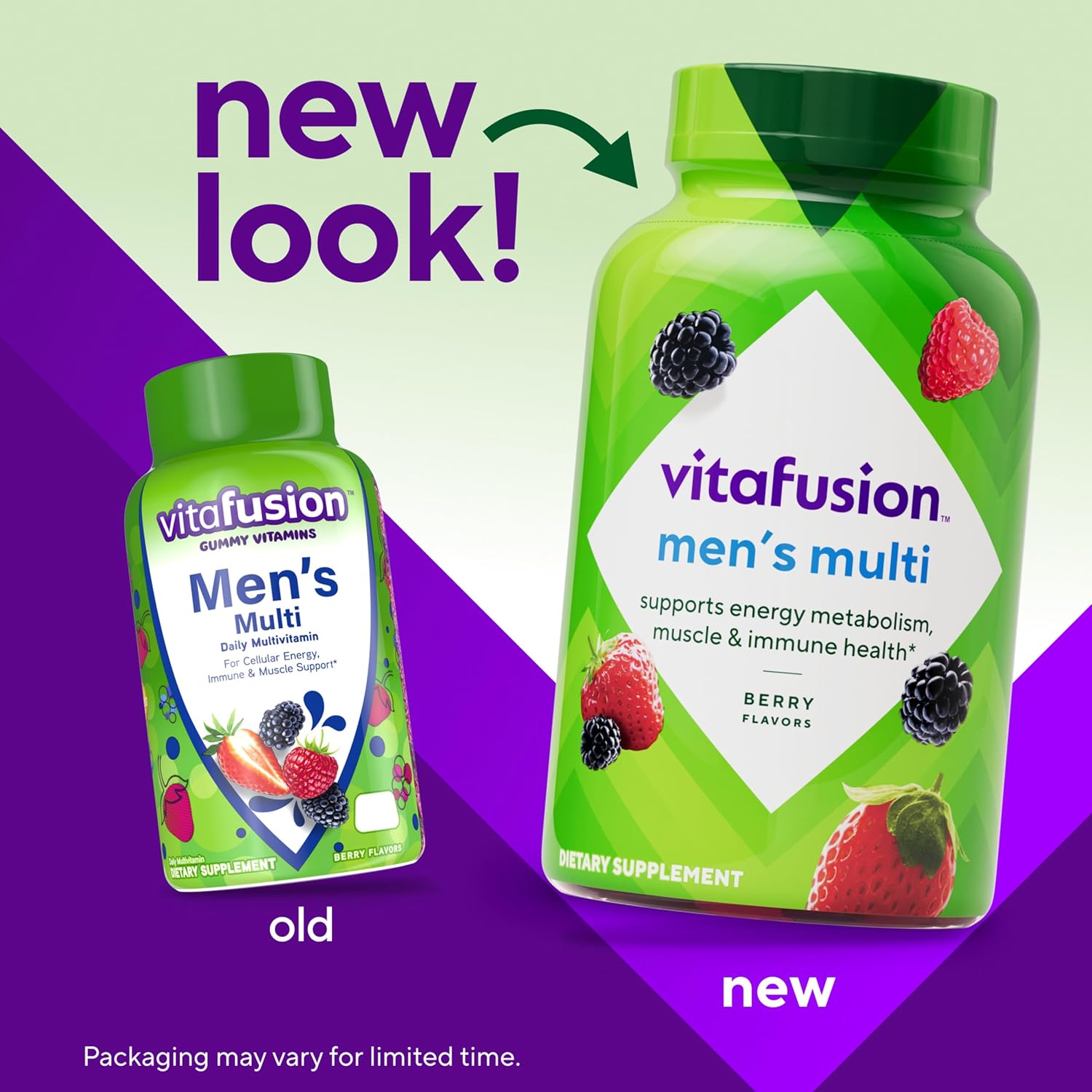 vitafusion Adult Gummy Vitamin Supplement for Men, Berry Flavored, A, C, D, E, B6, B12, Daily, 120 Count, 60 Day Supply - Image 3