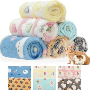 CUSOZWO Guinea Pig Bedding Mat – 6 Pack Fleece Soft Warm Small Animal Blankets for Rat Rabbit Hamster Chinchilla Hedgehog Lizard – Washable Small Pet Cage Liners Sleep Mat Bedding Accessories