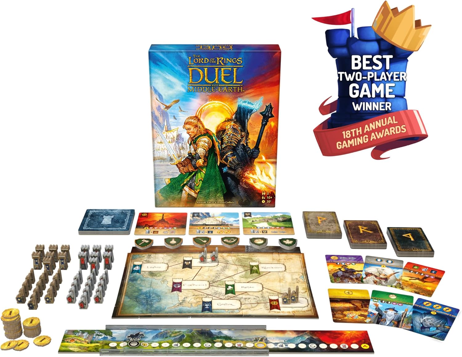 Asmodee The Lord of The Rings: Duel for Middle-Earth Board Game - Epic Strategy Game of Power and Conquest for Kids and Adults, Ages 10+, 2 Players, 30 Minute Playtime - Image 2