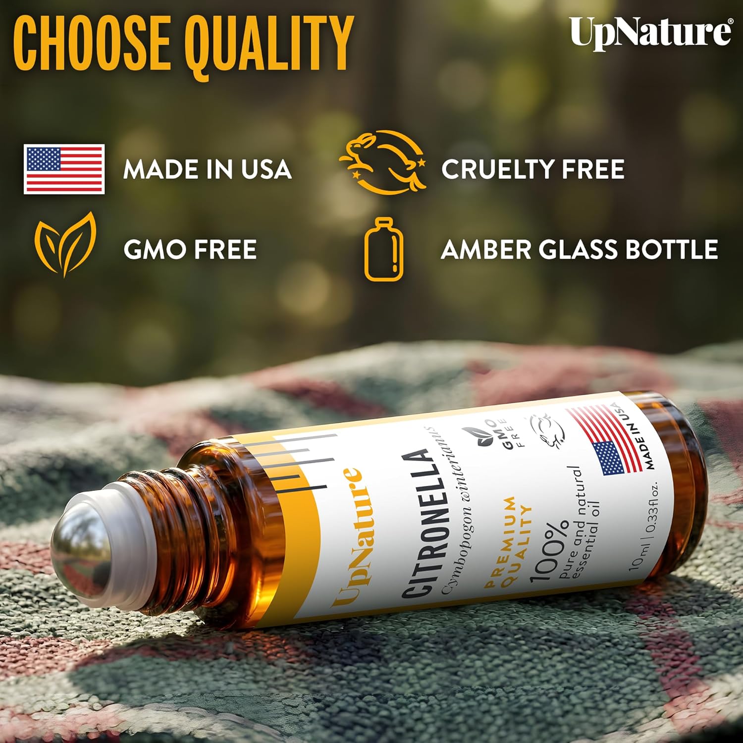 UpNature Citronella Oil Roll On – Camping Essentials - 100% Natural Citronella Essential Oil for Skin - Image 5
