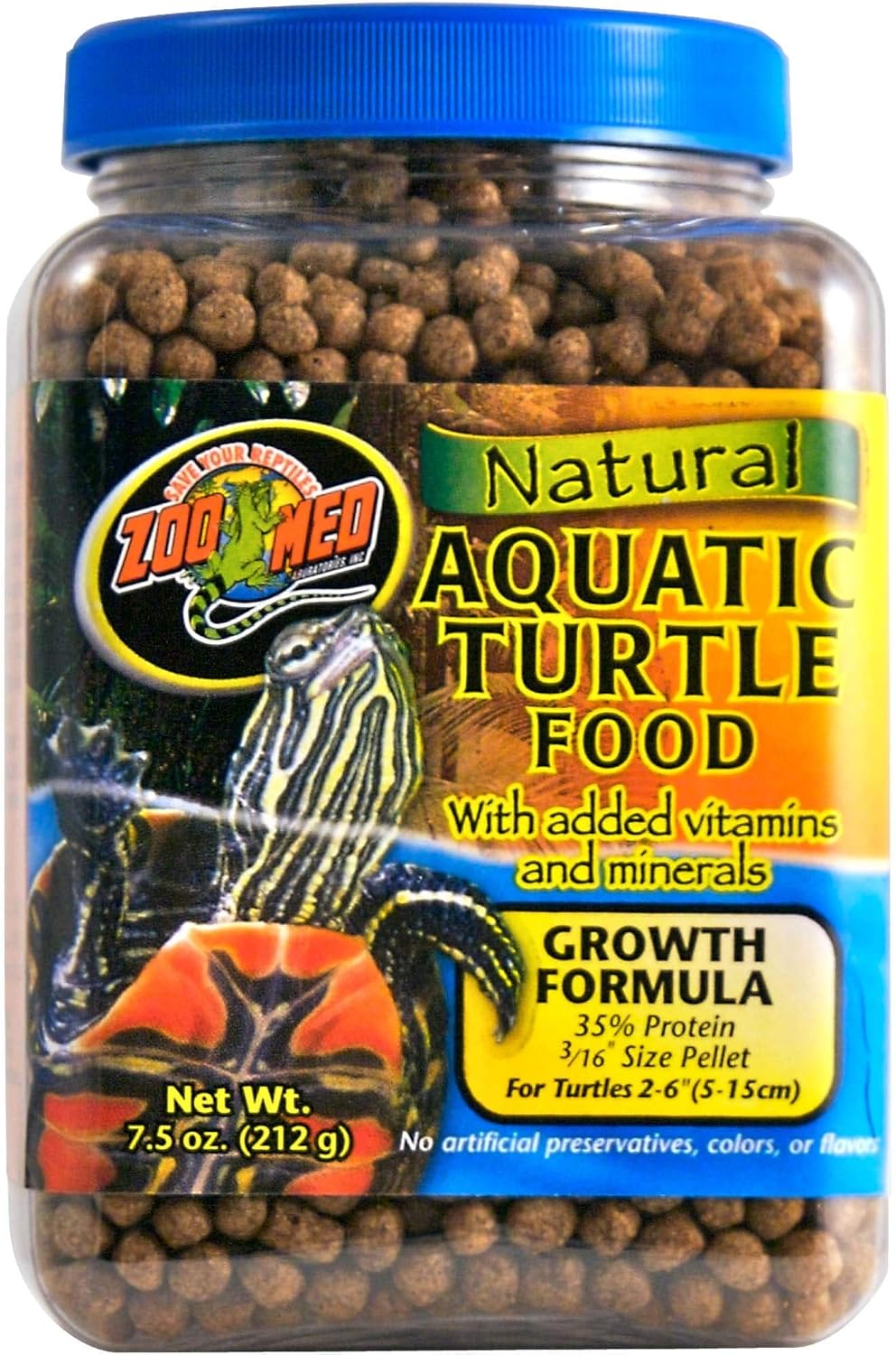 Zoo Med Aquatic Turtle Food Growth Formula 7.5 oz.