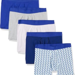 Amazon Essentials Men’s Cotton Jersey Boxer Briefs (Available in Big & Tall), Pack of 5