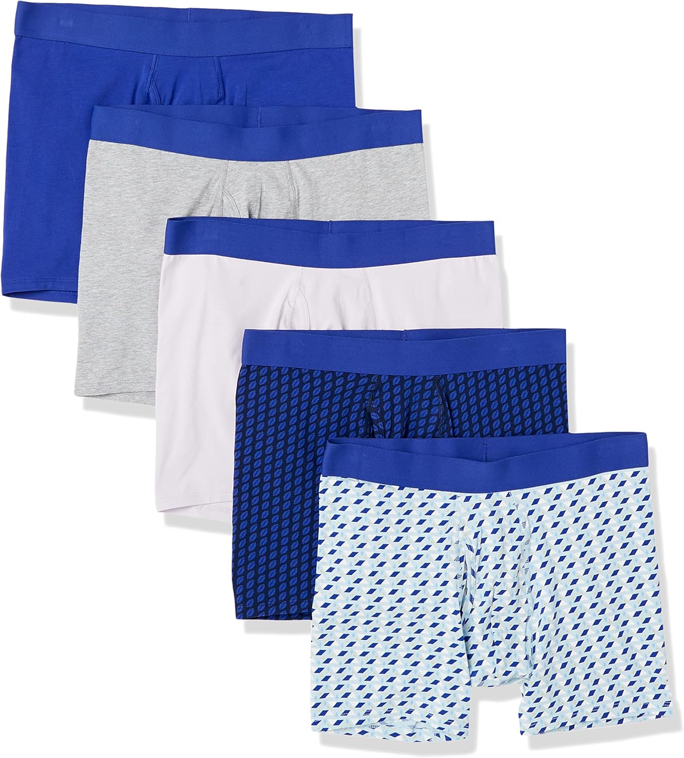 Amazon Essentials Men's Cotton Jersey Boxer Briefs (Available in Big & Tall), Pack of 5