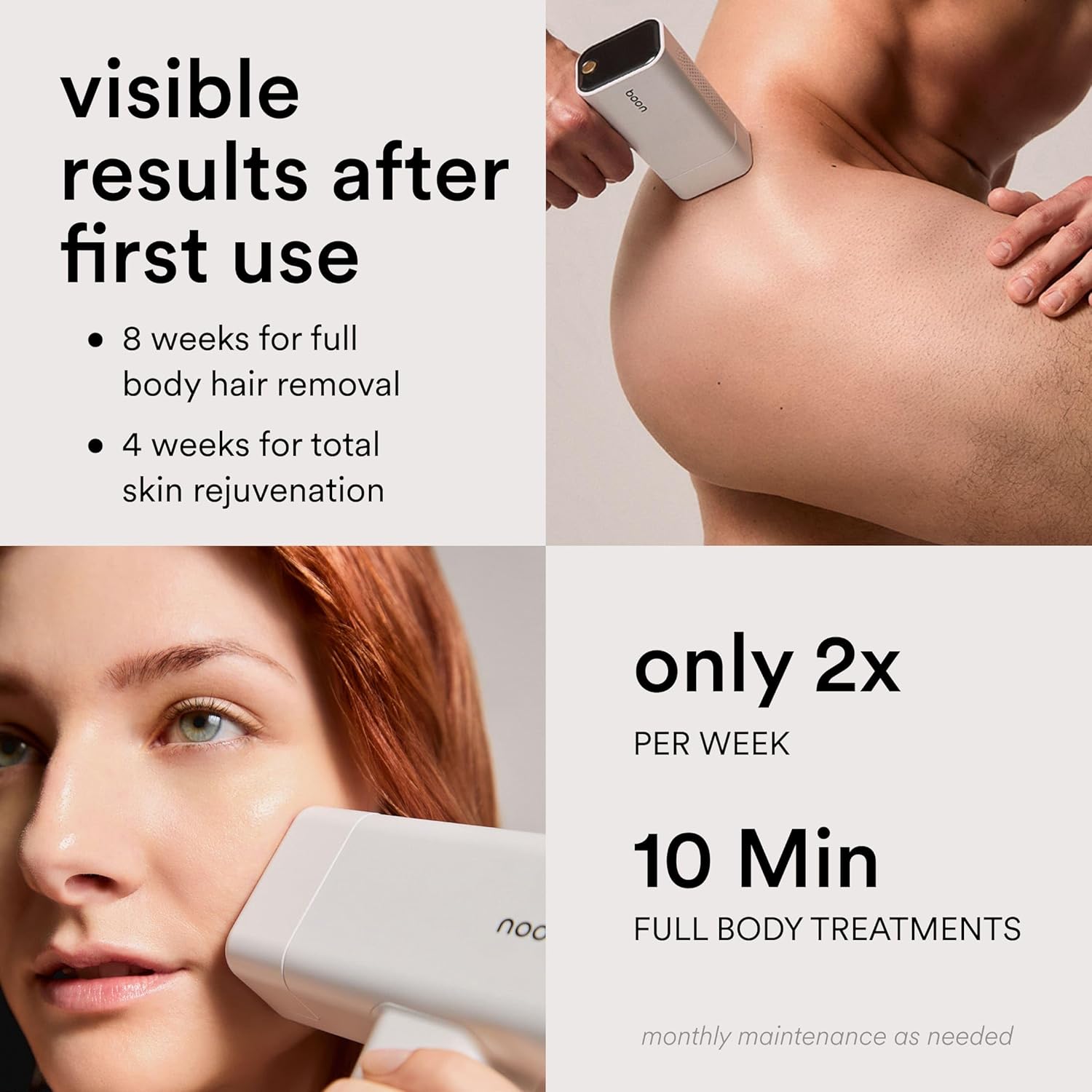 Nood™ NEW Flasher Pro — IPL Laser Hair Removal Device & Anti-Aging Red Light Therapy for Women & Men — Pain-free, Permanent, Visible Results After First Use & Works Everywhere Hair Grows — Gloss White - Image 7