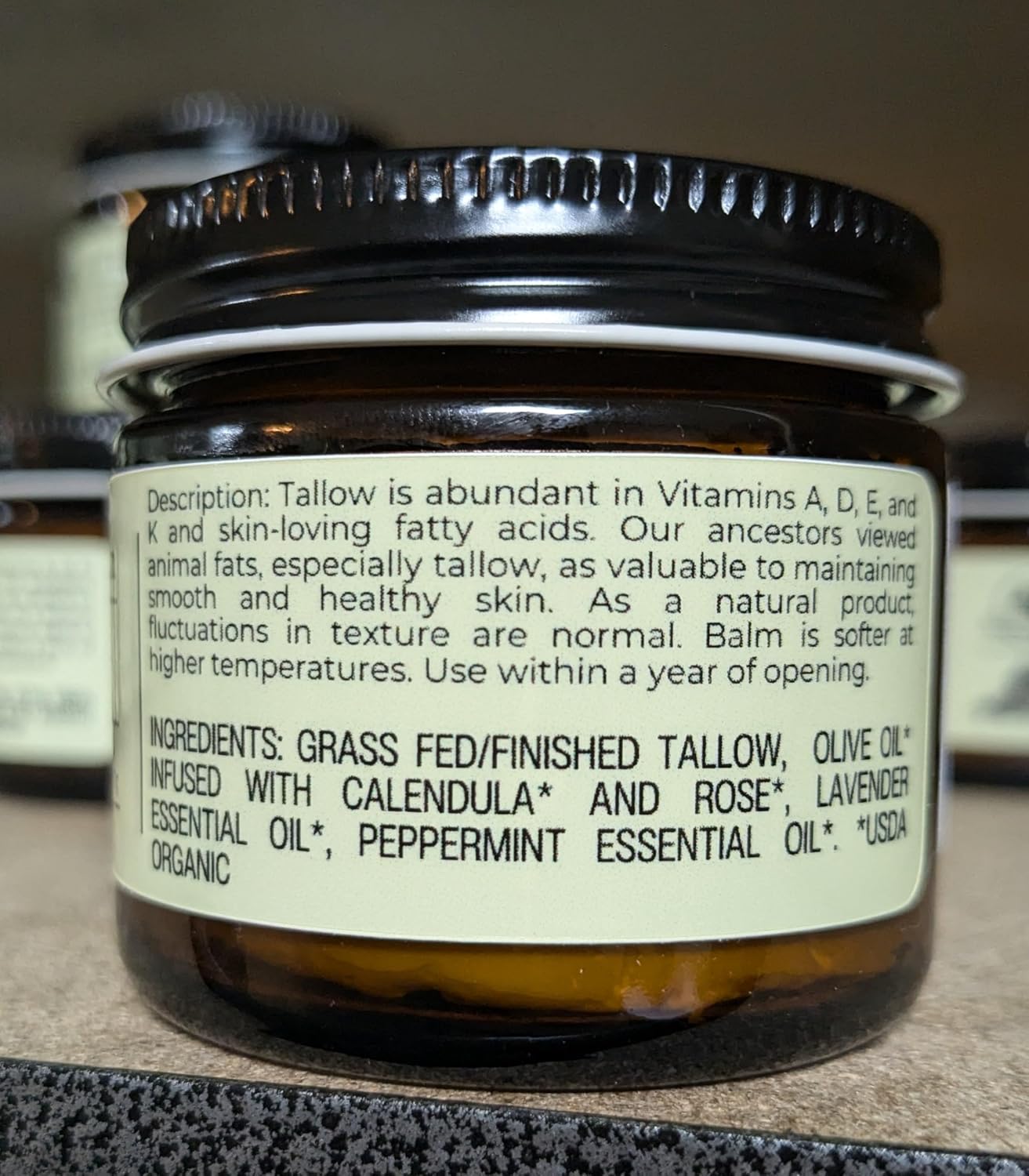Hearth and Homestead: Handmade Whipped Tallow Balm (Lavender Peppermint): Organic Body Butter with Infused Olive Oil- 1.3 oz - Image 7