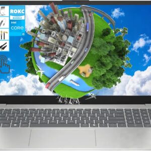 HP 15.6″ HD Touch-Screen Laptop for Home & Office | Intel i3-1315U Up to 4.5GHz| 8GB RAM|256GB SSD| Wi-Fi 6 & Bluetooth 5.3| Lightweight & Energy-Saving| Ideal for Student & Business| RK Bundle|Silver