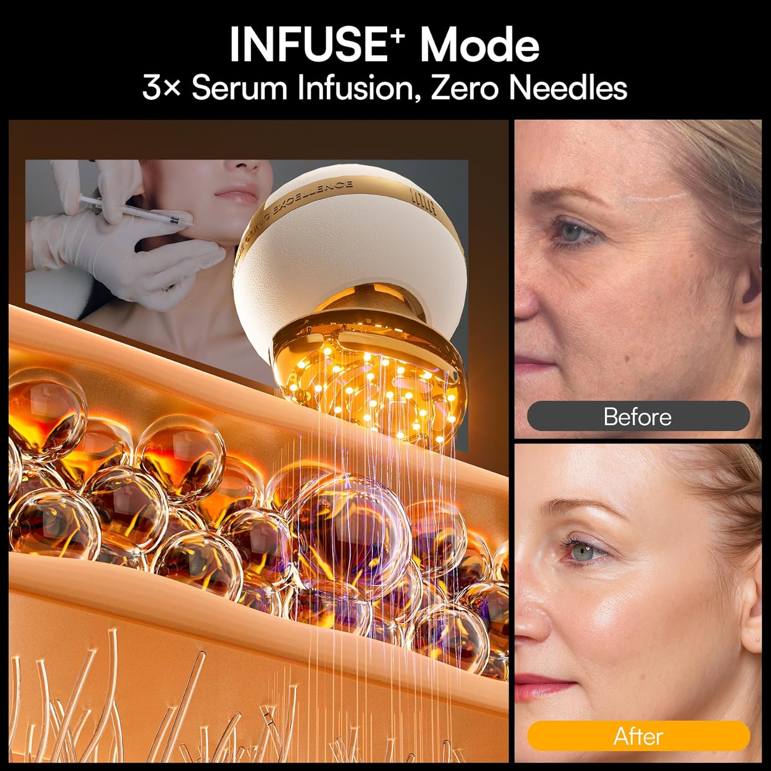 INIA SPHERA Upgraded 8-in-1 Microcurrent Facial Device for Face & Neck – Red Light, Thermal & Cooling Beauty Tool, 5 Custom Modes, At-Home Skin Stimulation & Glow Care Skincare Tool - Image 7