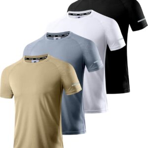 Holure Men’s Quick-Dry Sportswear T-Shirts,4/6 Pack Moisture Wicking Gym Tops for Training & Workout,Short Sleeve Tees