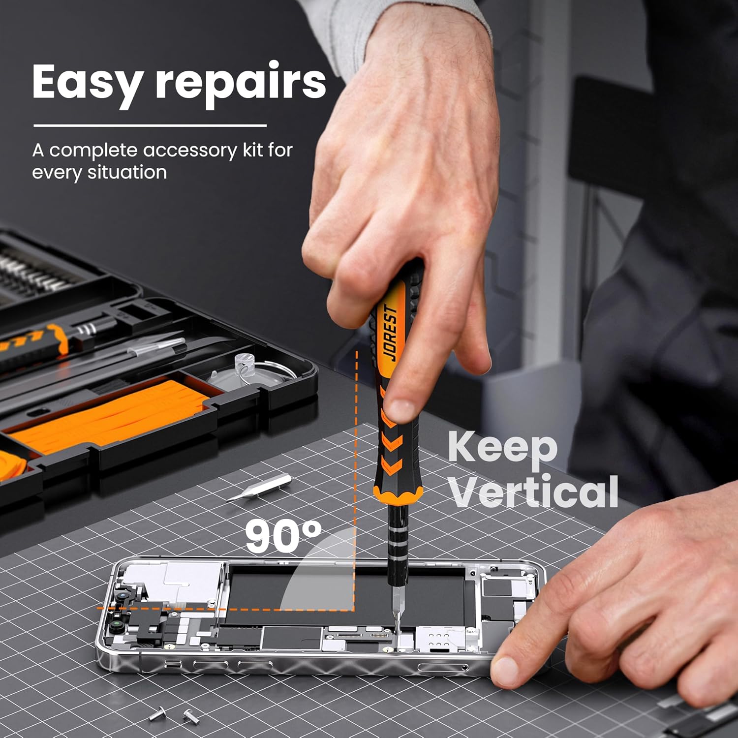 JOREST 59Pcs Small Precision Screwdriver Set with Torx T5, T6, T8, Mini Repair Tool Kit for Macbook, Computer, Laptop, iPhone, PS4 PS5, Xbox, Switch, Eyeglasses, Watch, PC, Ring Doorbell, Electronic - Image 5