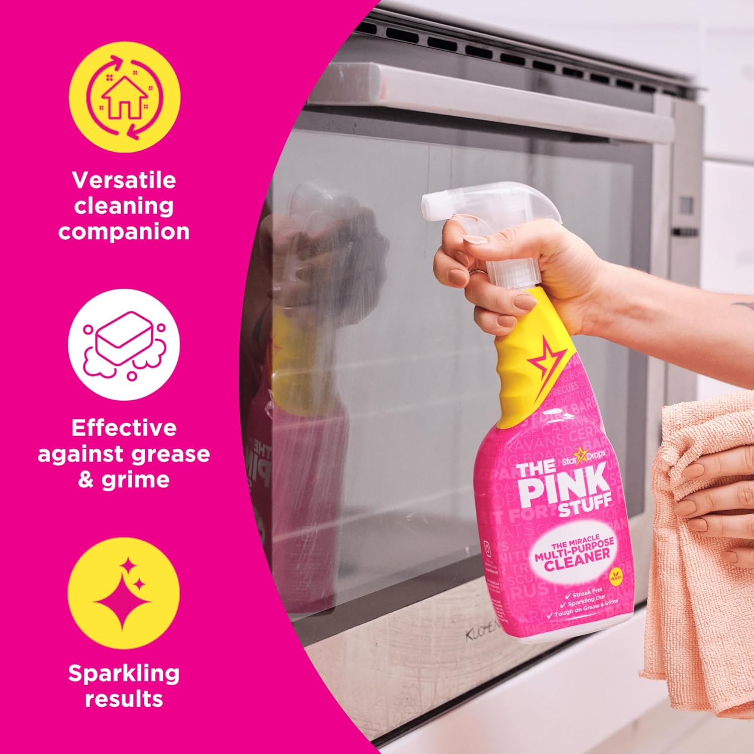 Stardrops The Pink Stuff Miracle Multi-Purpose Cleaner – Removes Grease, Grime, and Stains on Kitchens, Bathrooms, Floors, and More, 25 fl Oz - Image 4