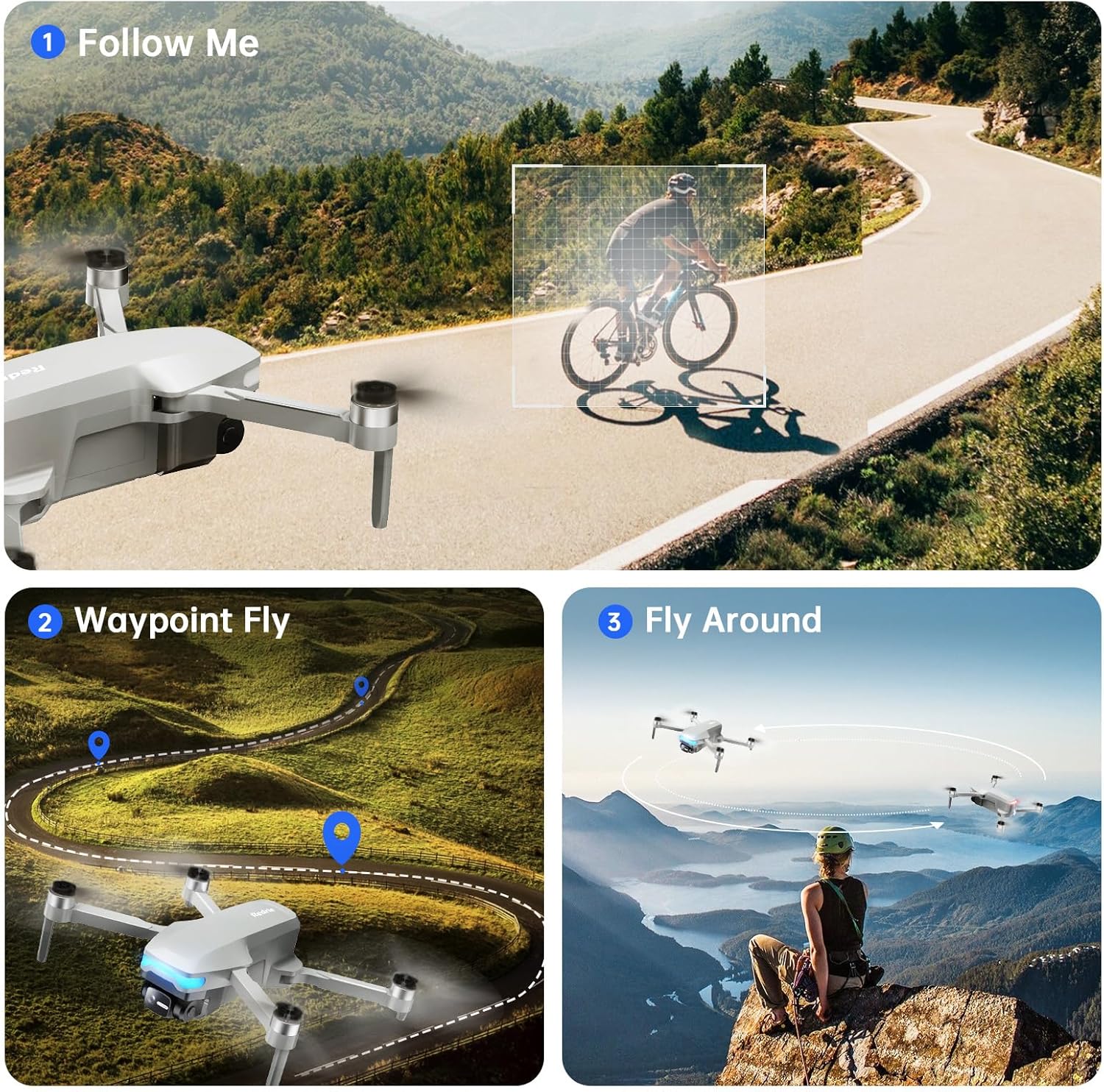 Drones with Camera for Adults 4K, Foldable Beginner Drone with Brushless Motor, Auto Follow, Tap Fly, Circle Fly, One Key Start, Under 249g - Image 6