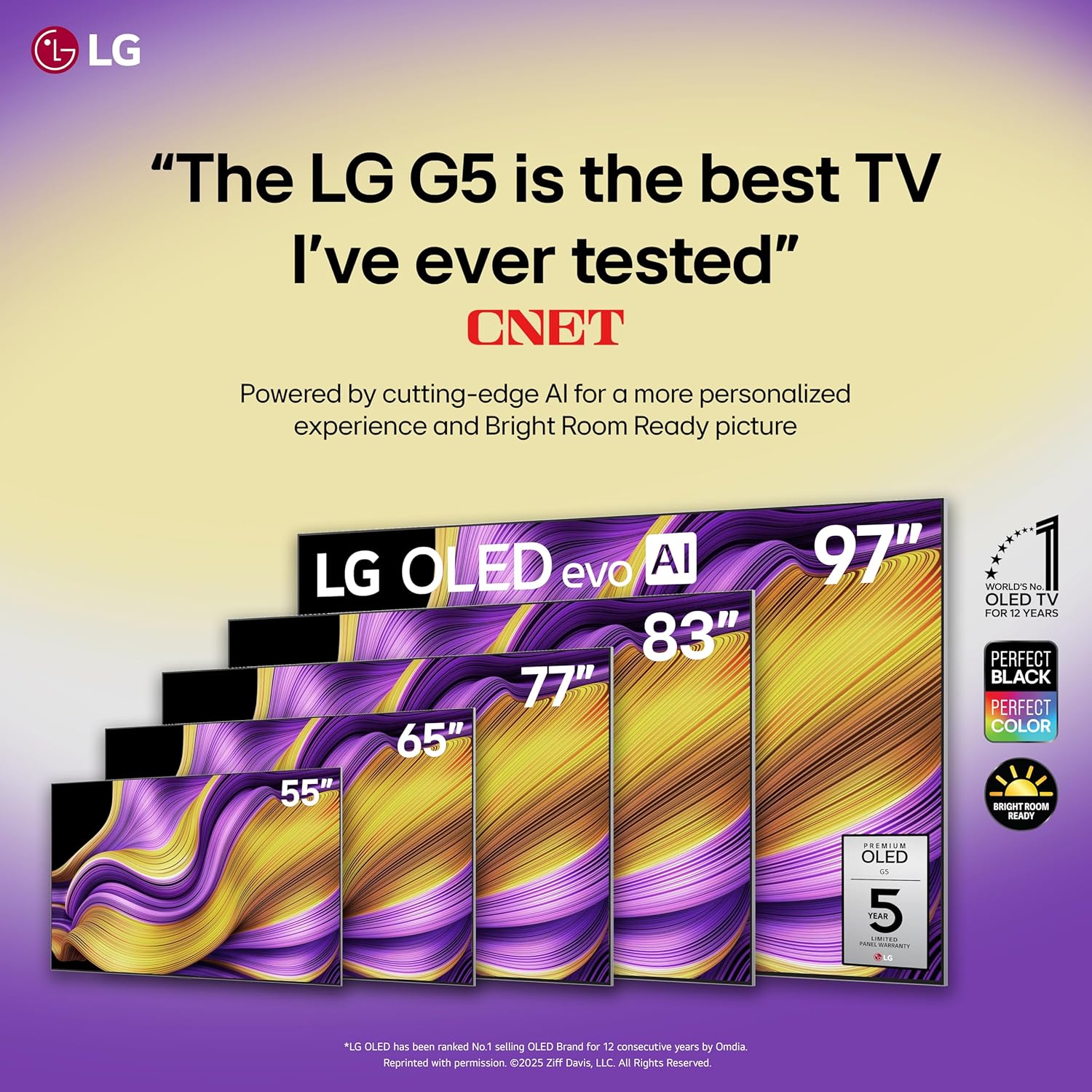 LG 97-Inch Class OLED evo AI 4K G5 Series Smart TV w/Dolby Atmos, Dolby Vision, HDR10, AI Super Upscaling 4K, Filmmaker Mode, Wow Orchestra, Alexa Built-in (OLED97G5WUA, 2025) - Image 2