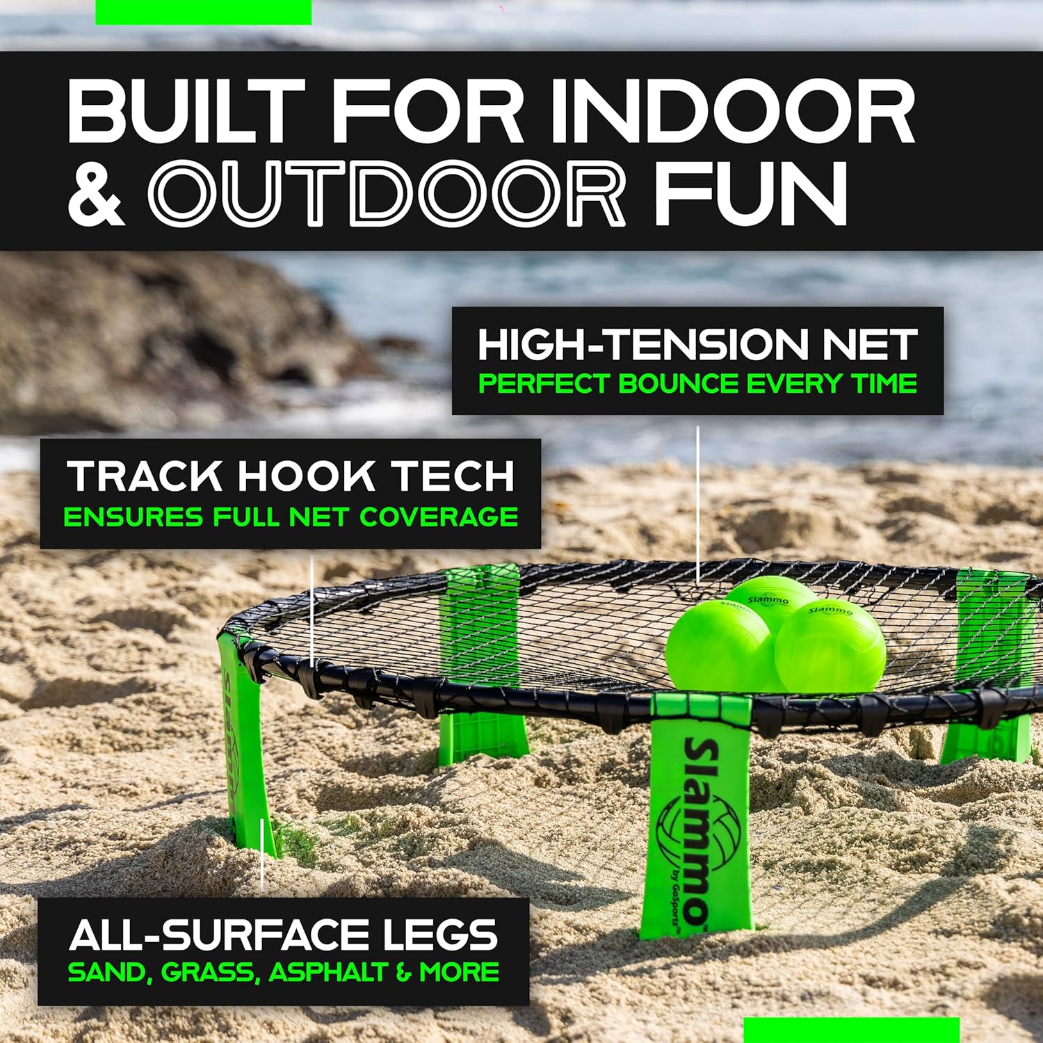 GoSports Slammo Game Set (Includes 3 Balls, Carrying Case and Rules) - Outdoor Lawn, Beach & Tailgating Roundnet Game - Image 6
