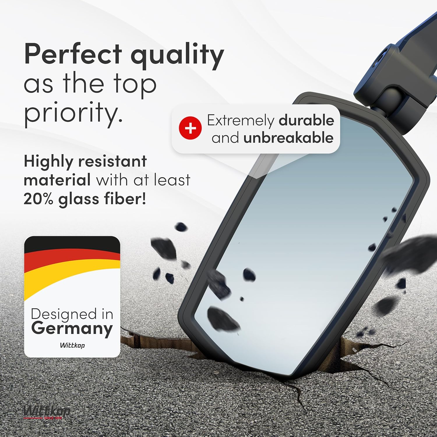 WITTKOP Bike mirror | Large HD field of vision | 360° rotatable & foldable | Mounting above & below | Break-proof & durable | ebike accessories, bike mirror handlebar mount, bicycle mirrors - Image 3